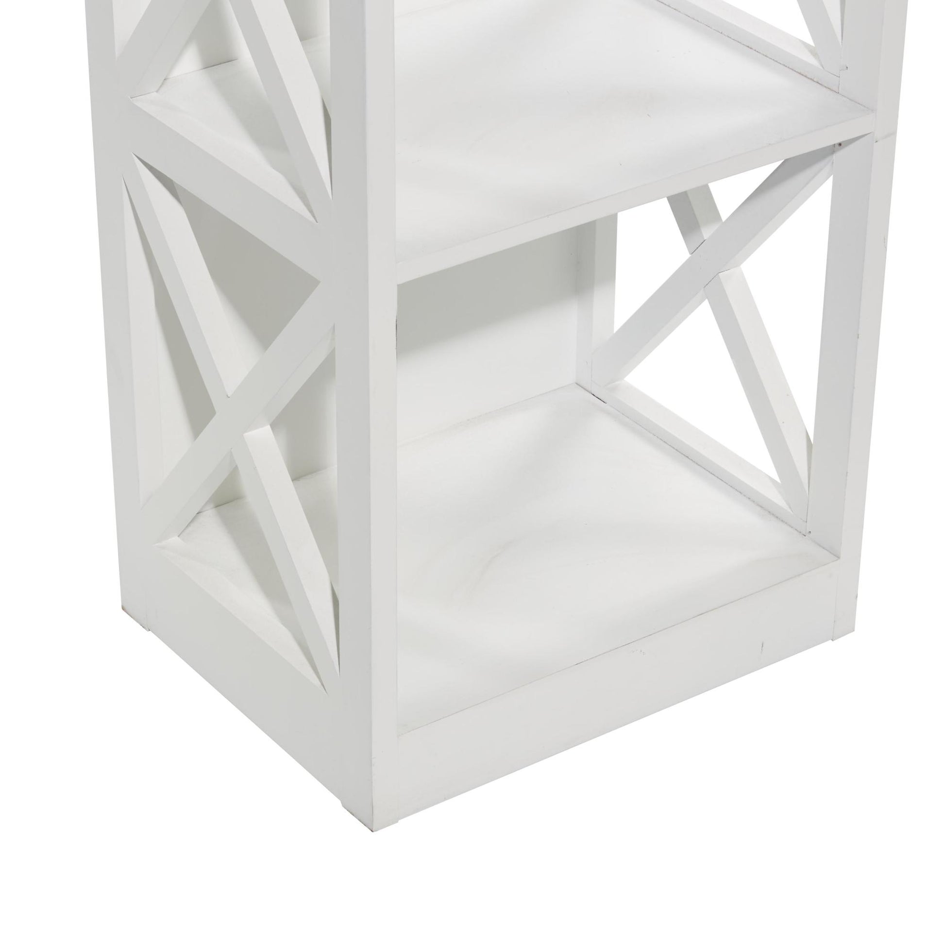 White Wooden 4 Shelf Storage Shelving Unit