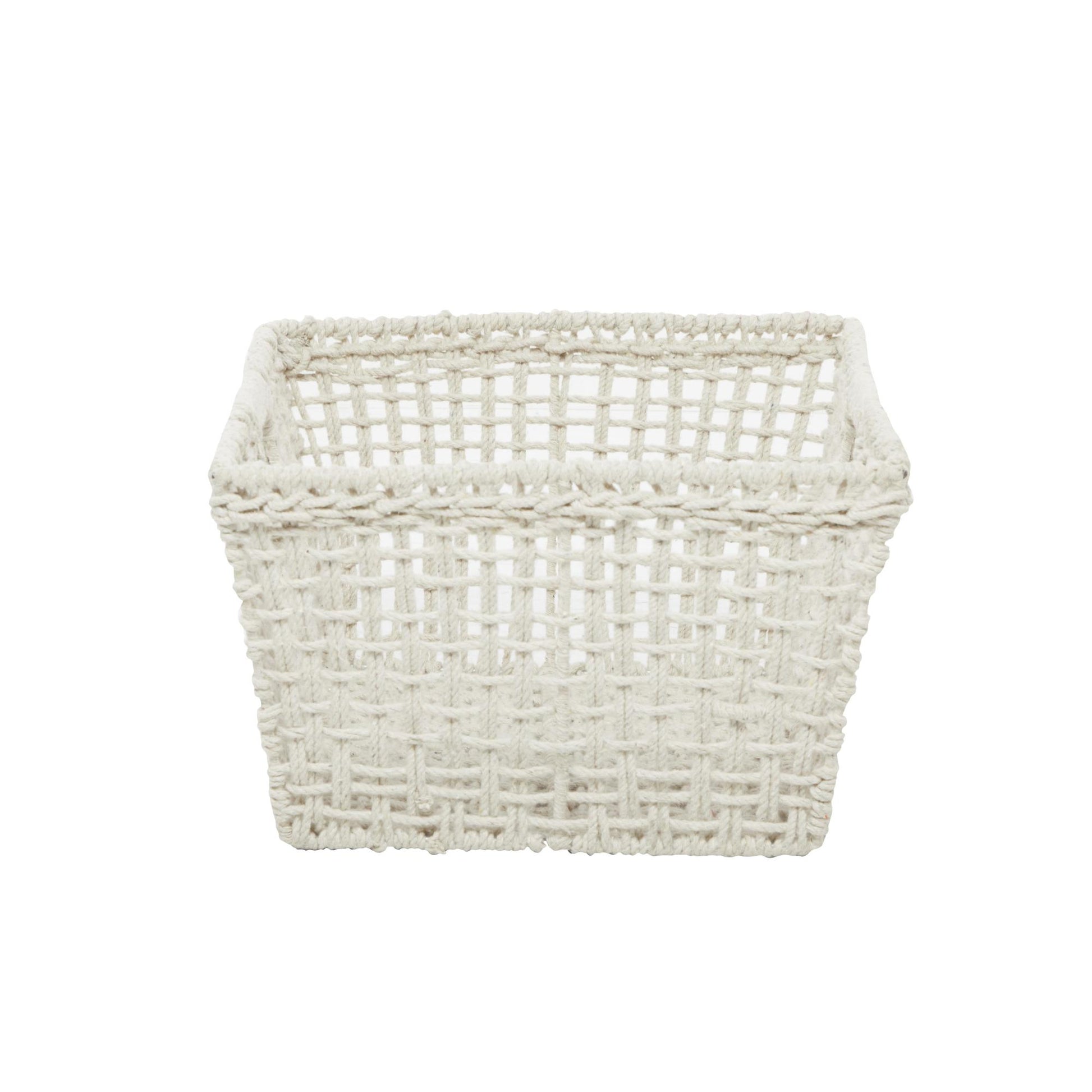 CosmoLiving by Cosmopolitan Cotton Fabric Handmade Storage Basket with Handles