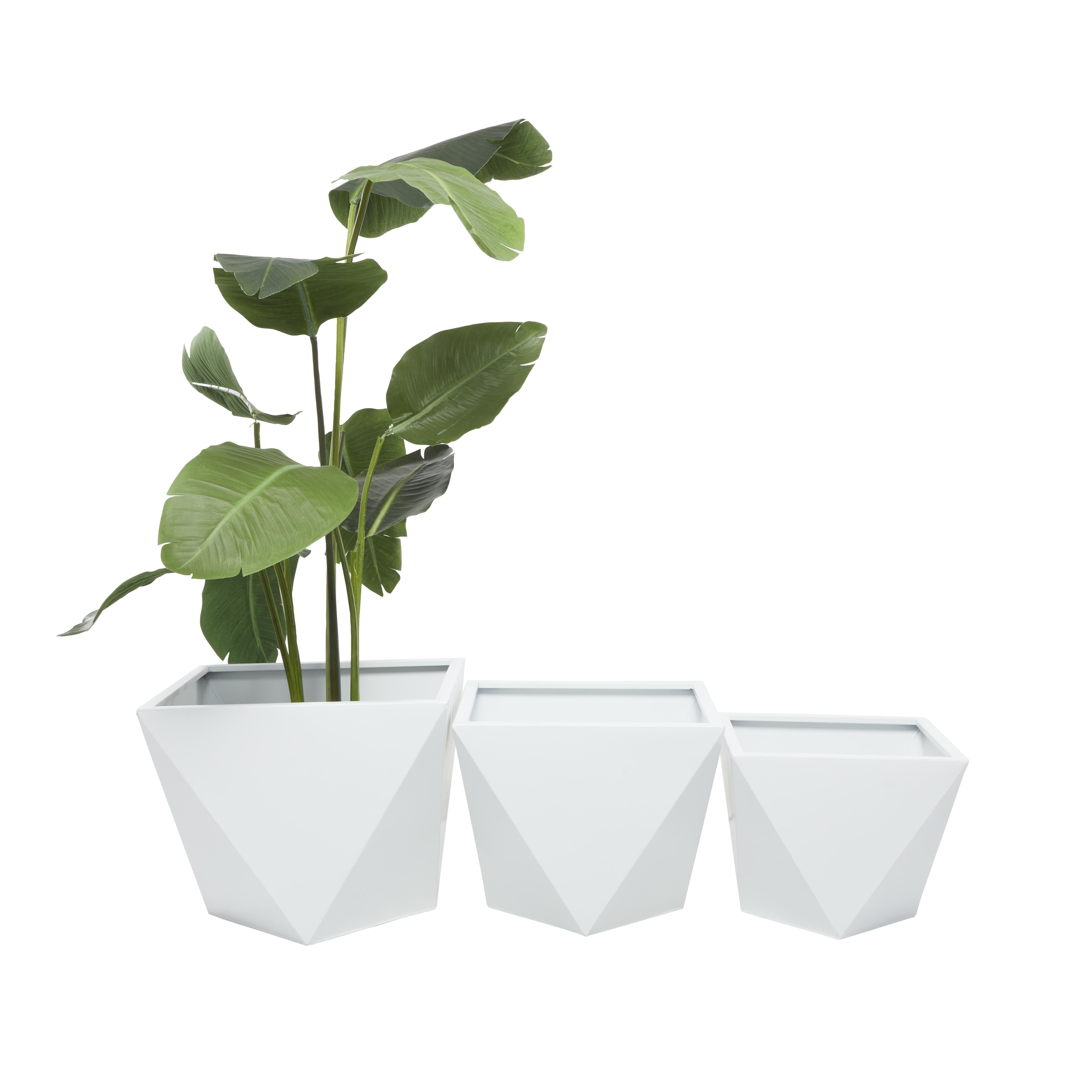 CosmoLiving by Cosmopolitan Set of 3 Metal Indoor Outdoor Planter