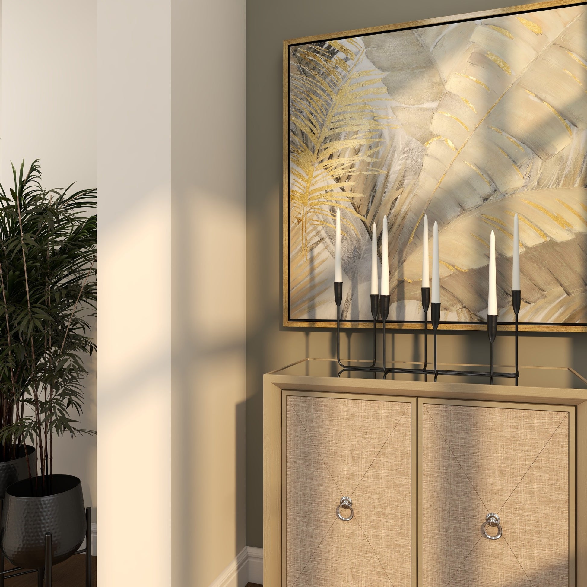 CosmoLiving by Cosmopolitan Metal Long Tapered 7 Holder Decorative Candelabra
