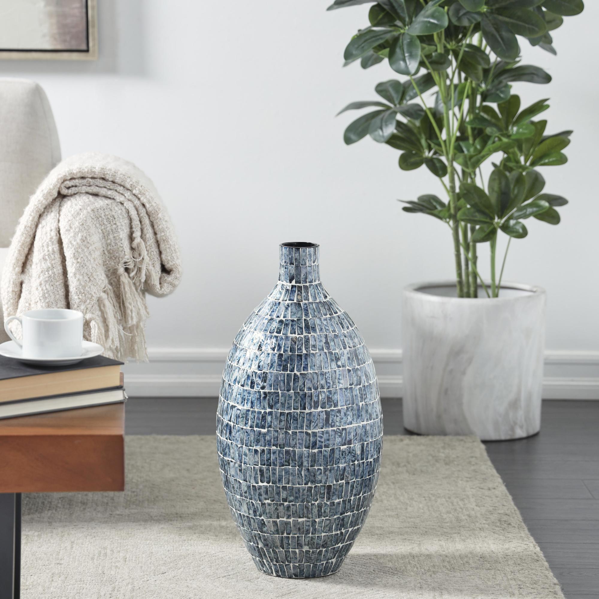 Mother of Pearl Shell Handmade Mosaic Inspired Decorative Vase