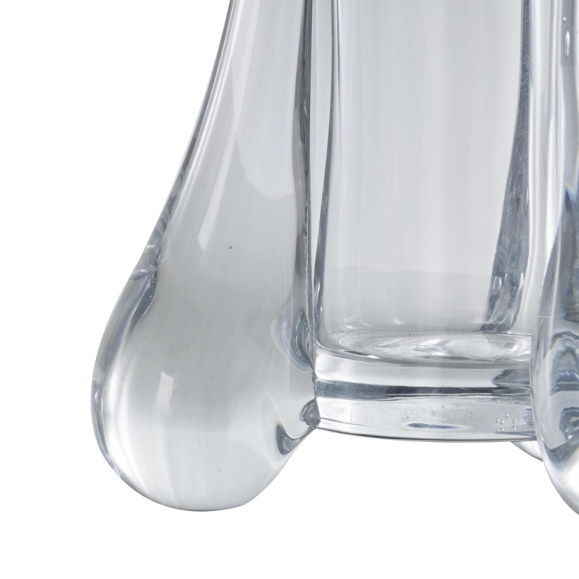 Abstract Clear Glass Fluted Tulip Decorative Vase