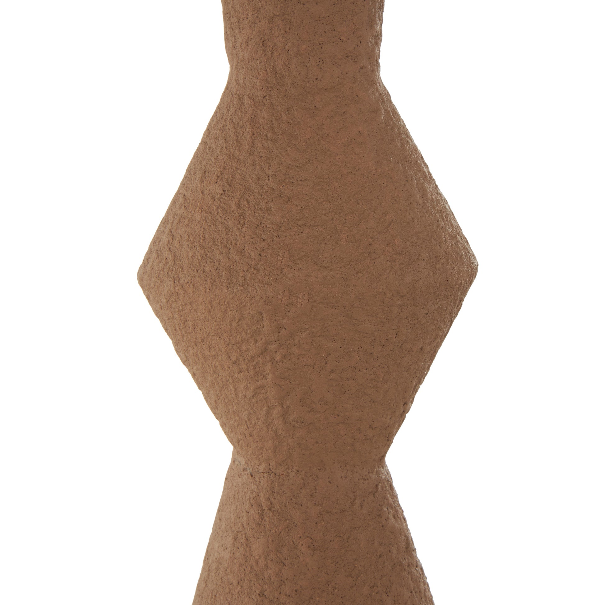 Brown Metal Art Deco Fluted Decorative Vase