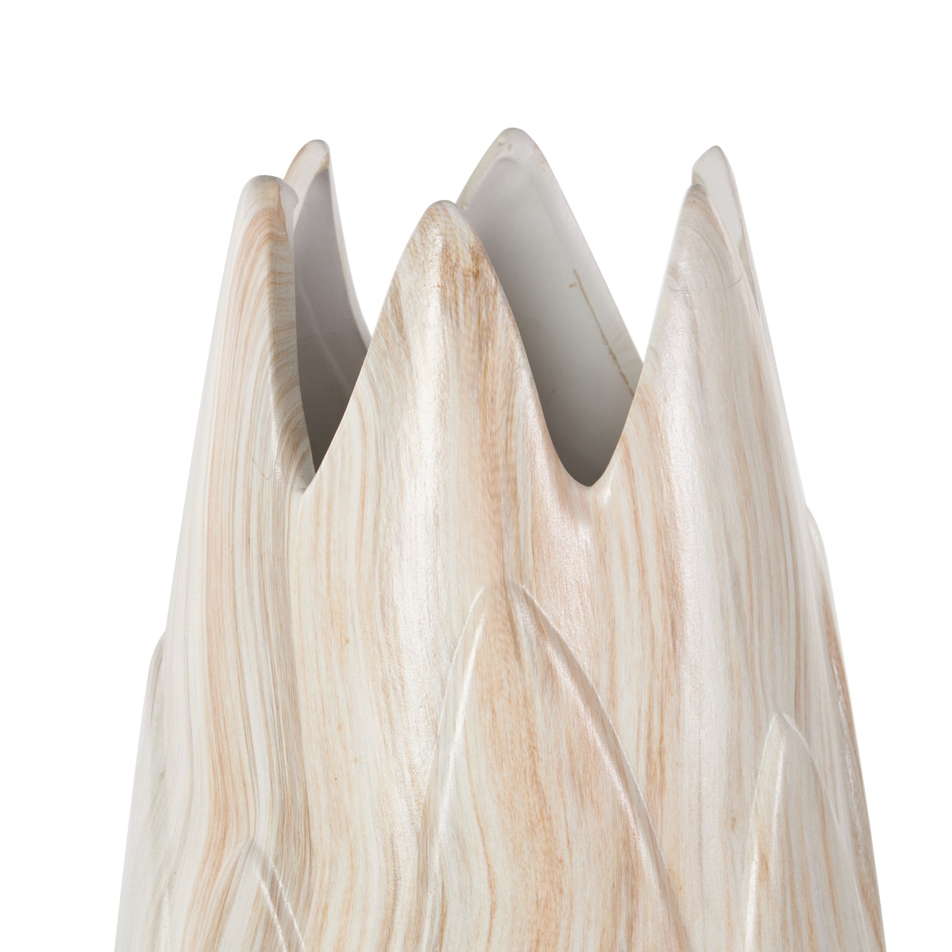 Ceramic Marbled Decorative Vase with Angled Edge Opening