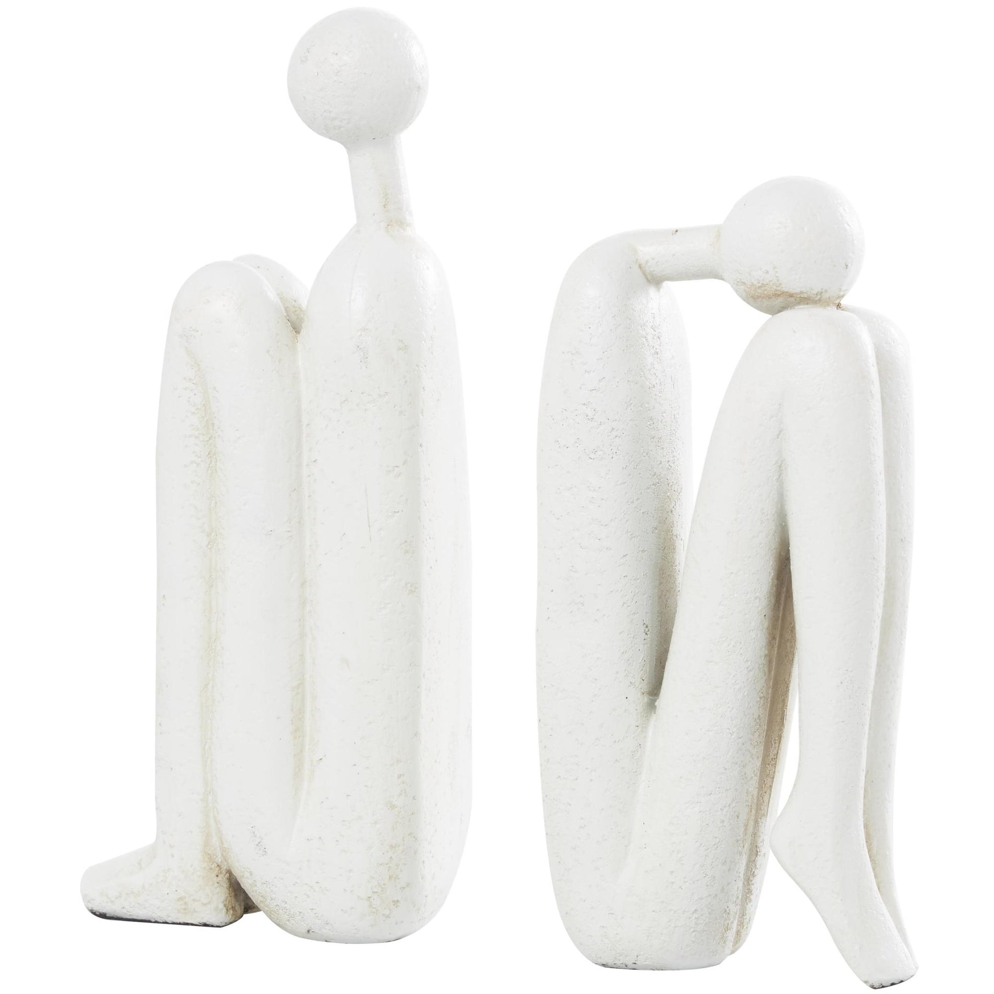 Set of 2 People Polystone Decorative Bookends