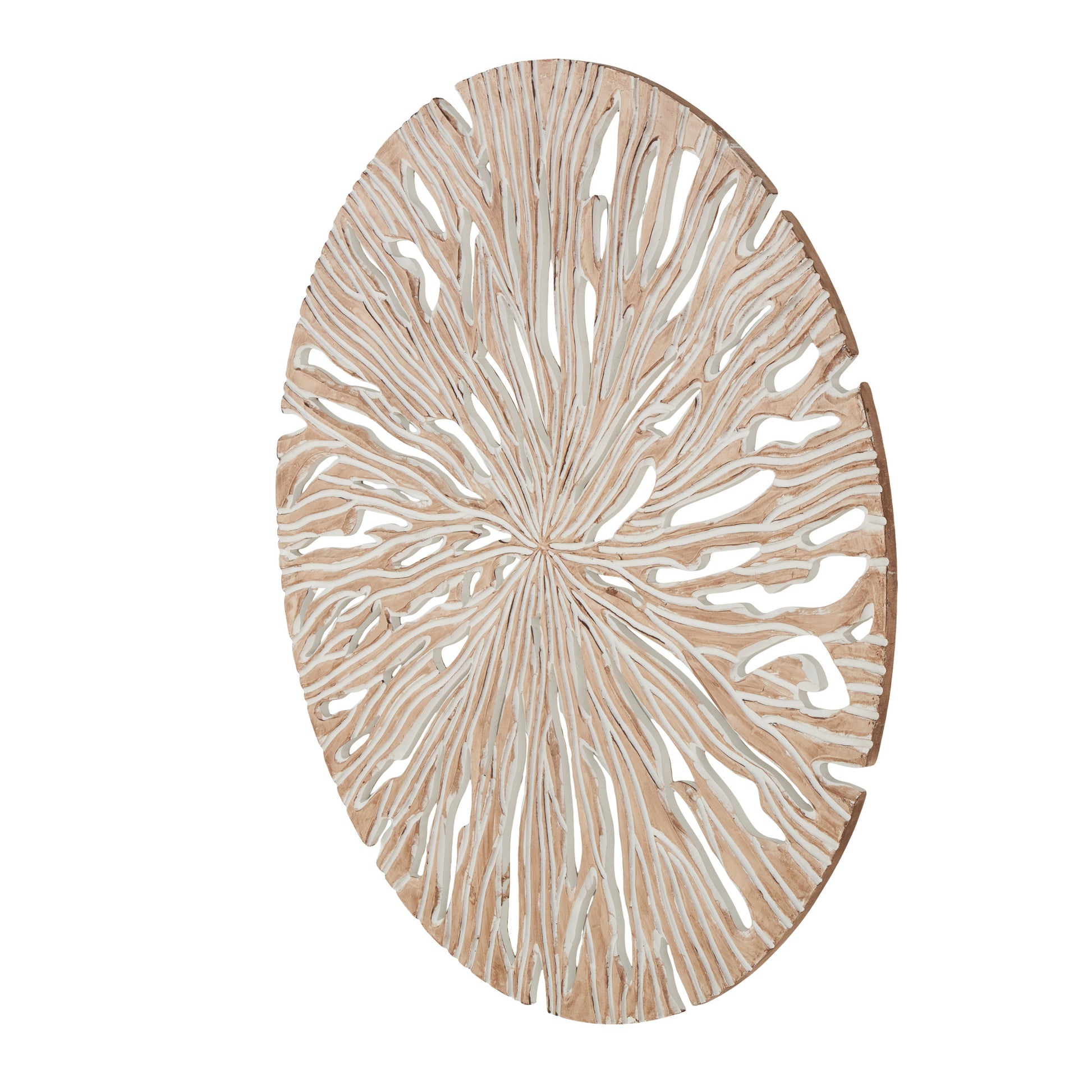 Starburst Beige Wooden Handmade Intricately Carved Home Wall Decor