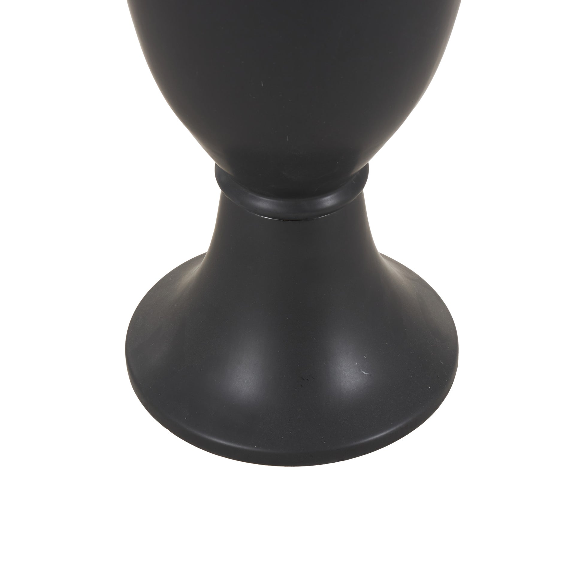 Ceramic Fluted Urn Shaped Decorative Vase with Arch Handles