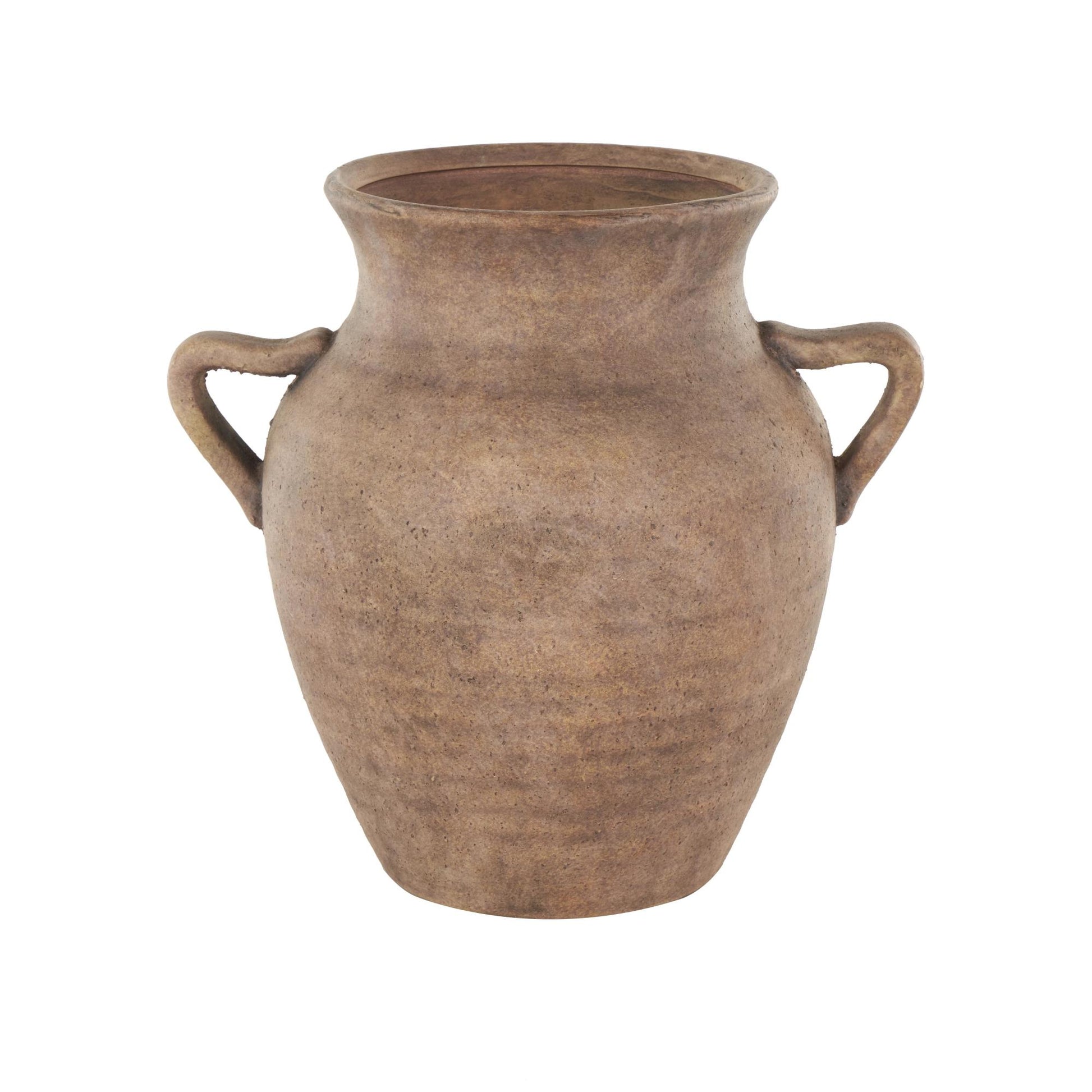 Ceramic Antique Style Textured Decorative Vase with Handles