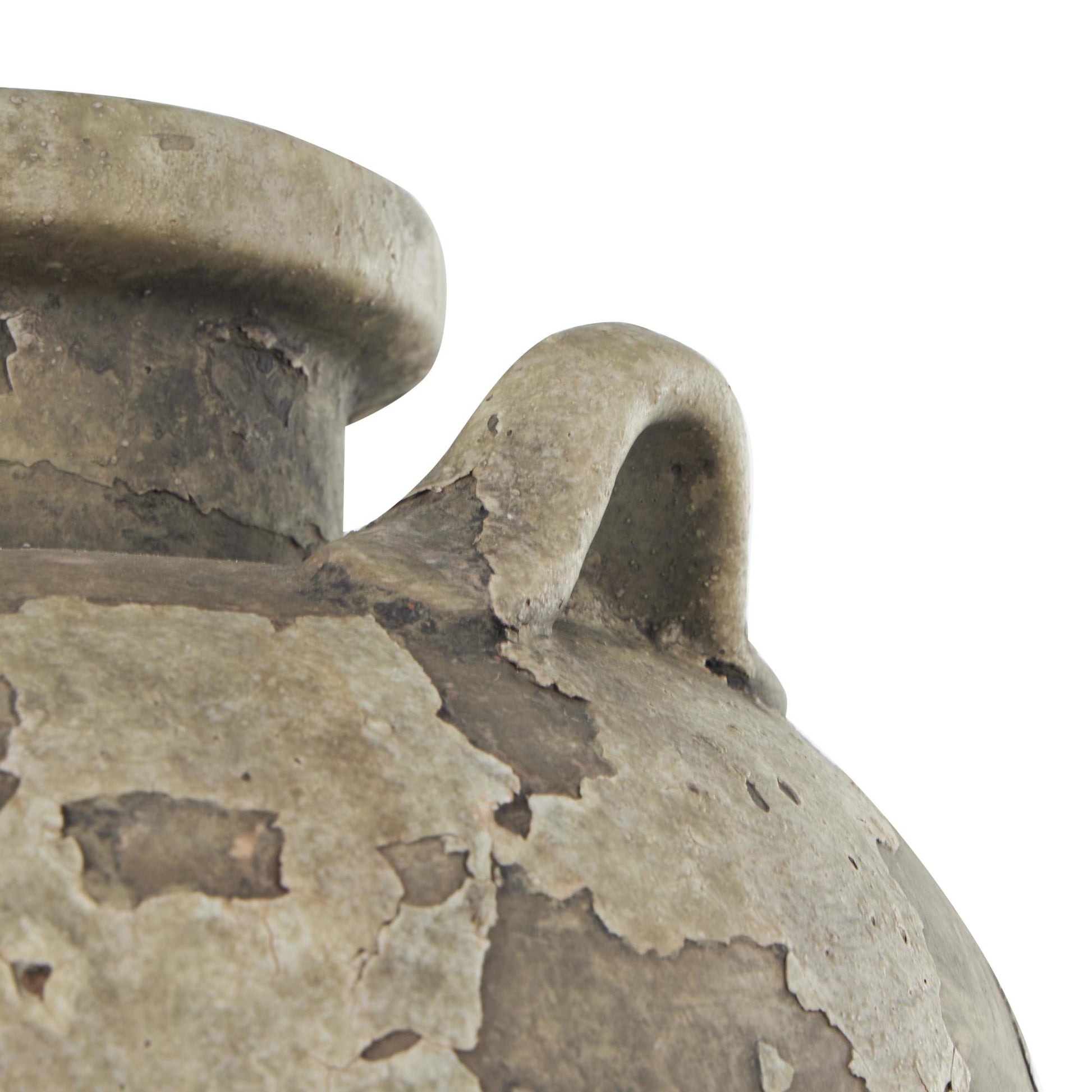 Ceramic Tall Antique Style Pot Vase Room Table Lamp with Cream Linen Shade 20" x 20" x 28"