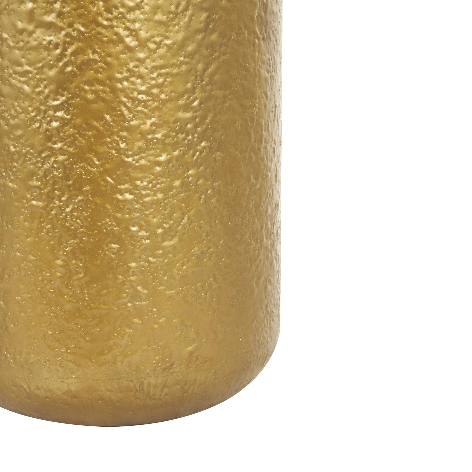 Gold Metal Tall Textured Hammered Floor Decorative Vase