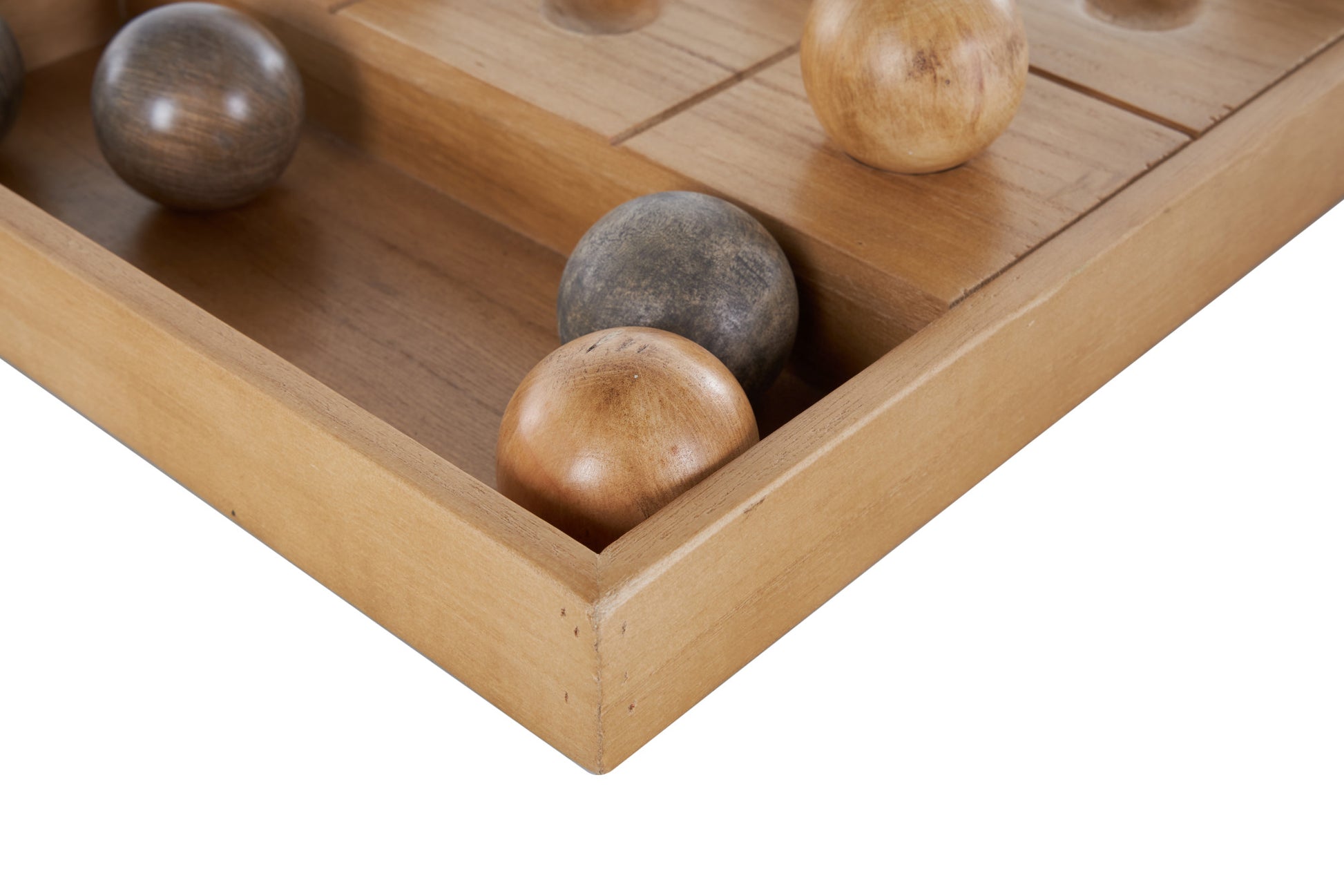 Tic Tac Toe Brown Wood Home Decor Game Set with 9 Balls