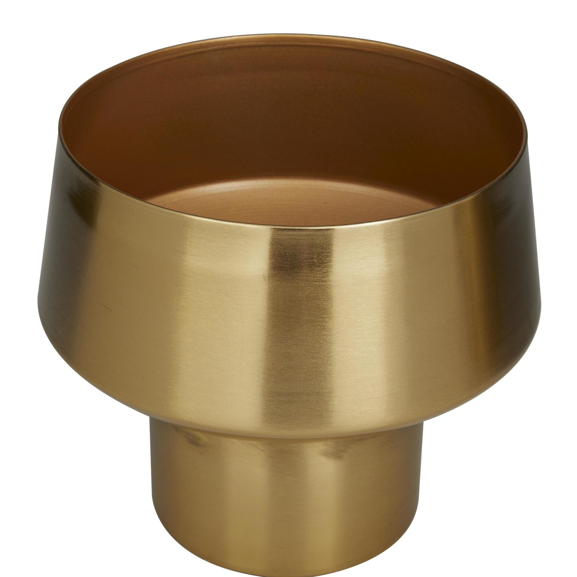 Set of 2 Gold Metal Indoor Outdoor Planter with Elevated Base