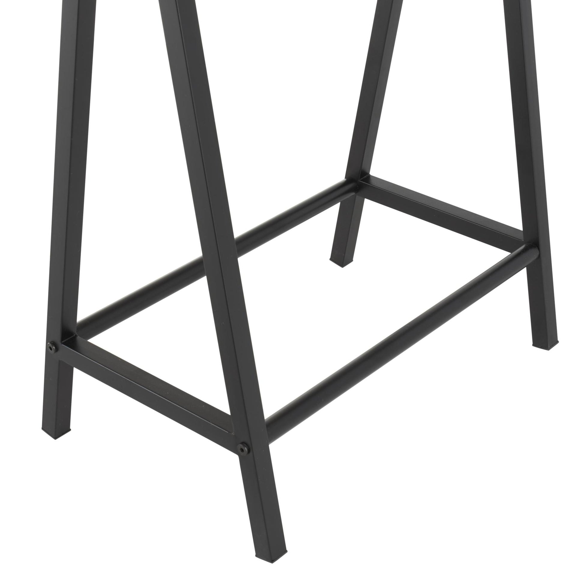 Brown Wooden Rectangular Living Room Console Table with Black Metal Supports