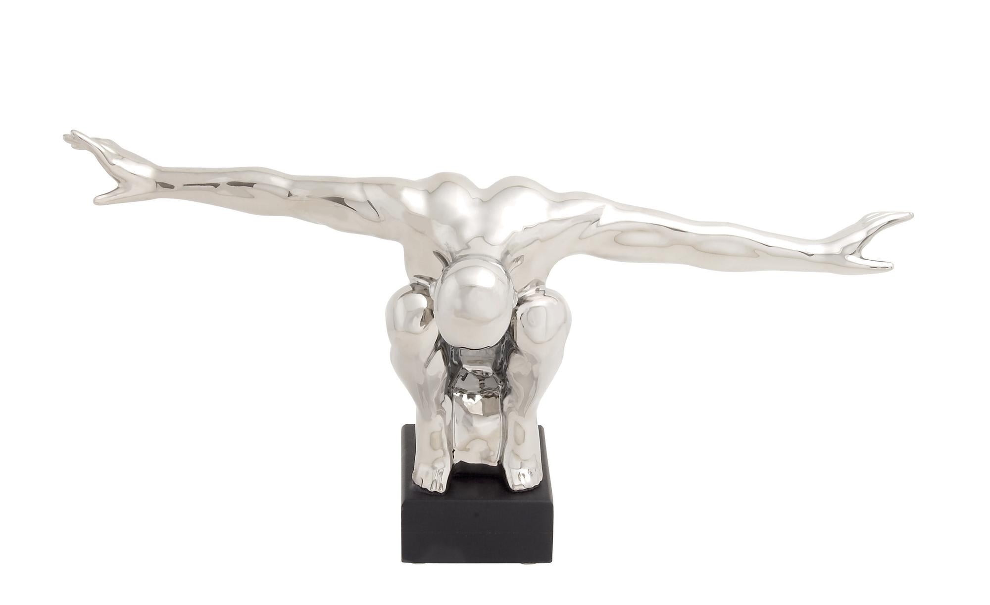 Diver Silver Porcelain Ceramic Decorative Sculpture