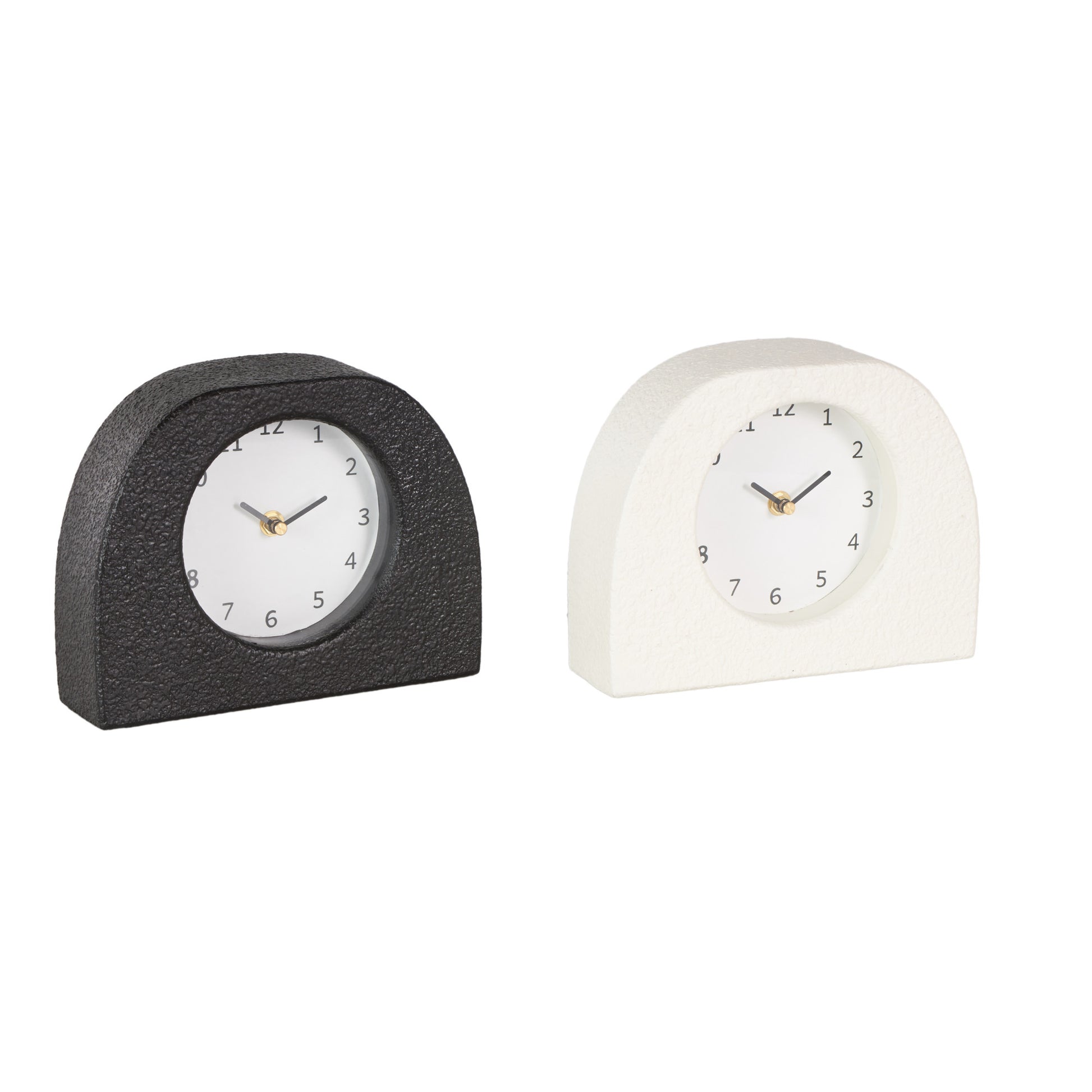 Set of 2 Multi Colored Metal Textured Decorative Clock with Gold Accents