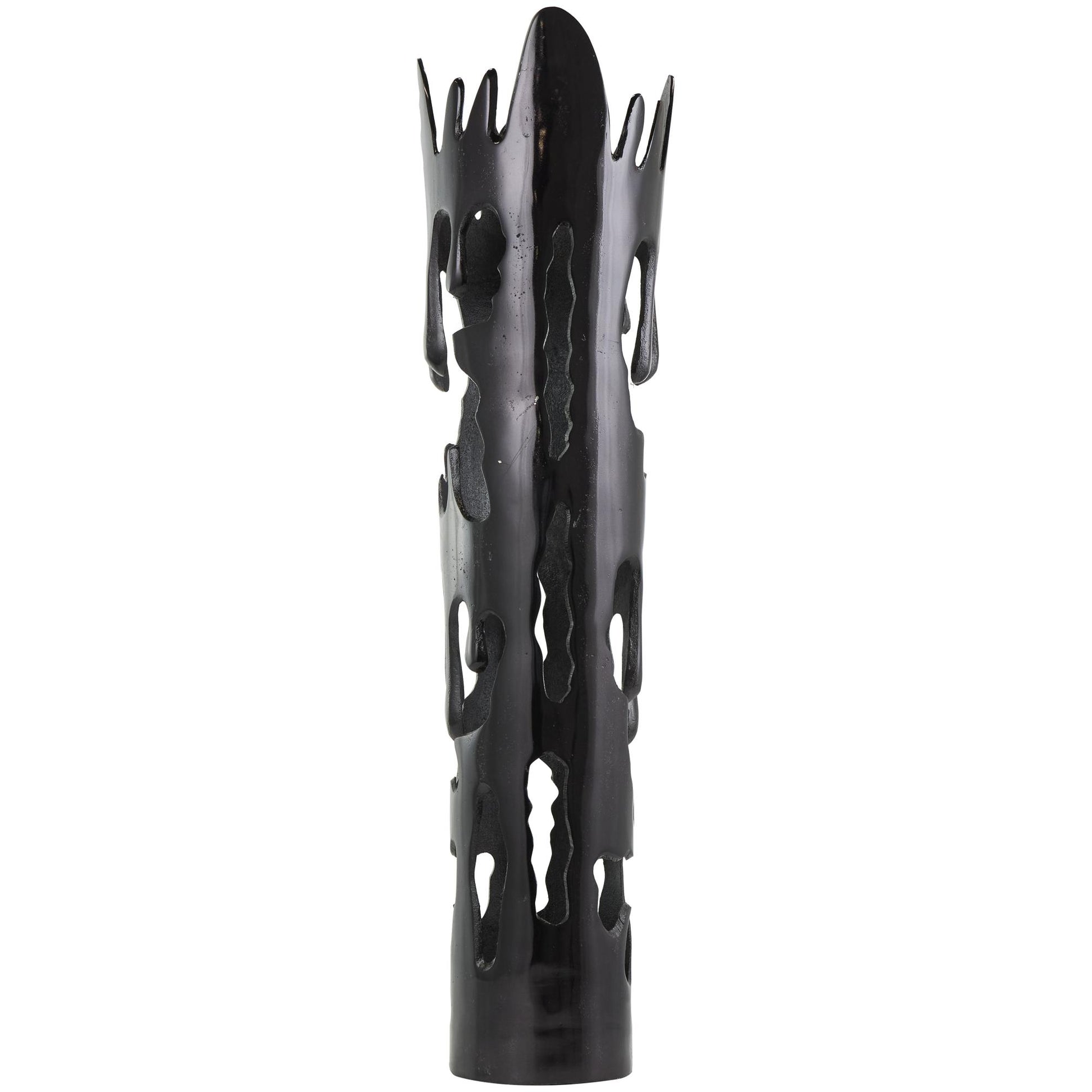 Abstract Aluminum Metal Tall Floor Drip Decorative Vase with Melting Designed Body