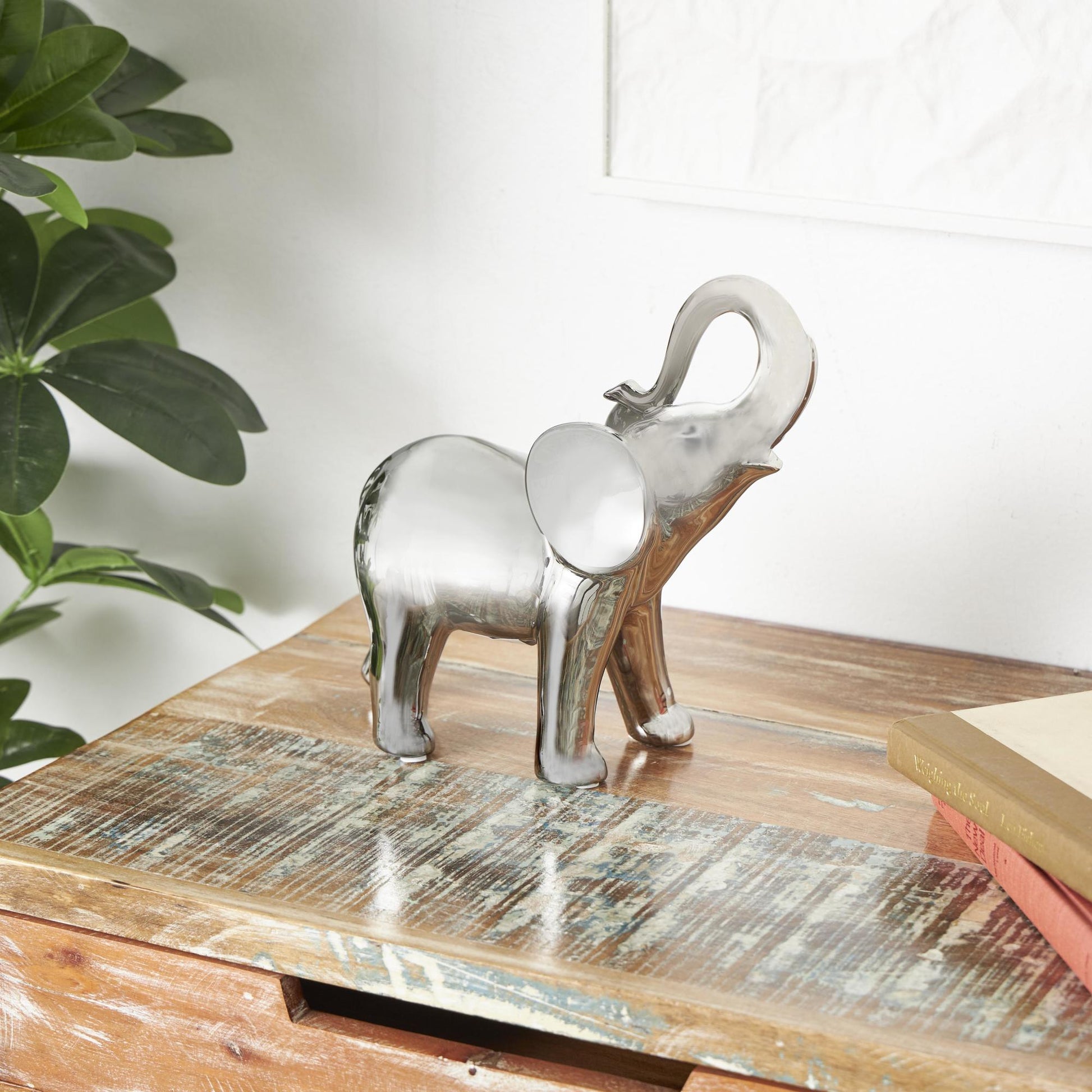 Elephant Ceramic Standing Decorative Sculpture