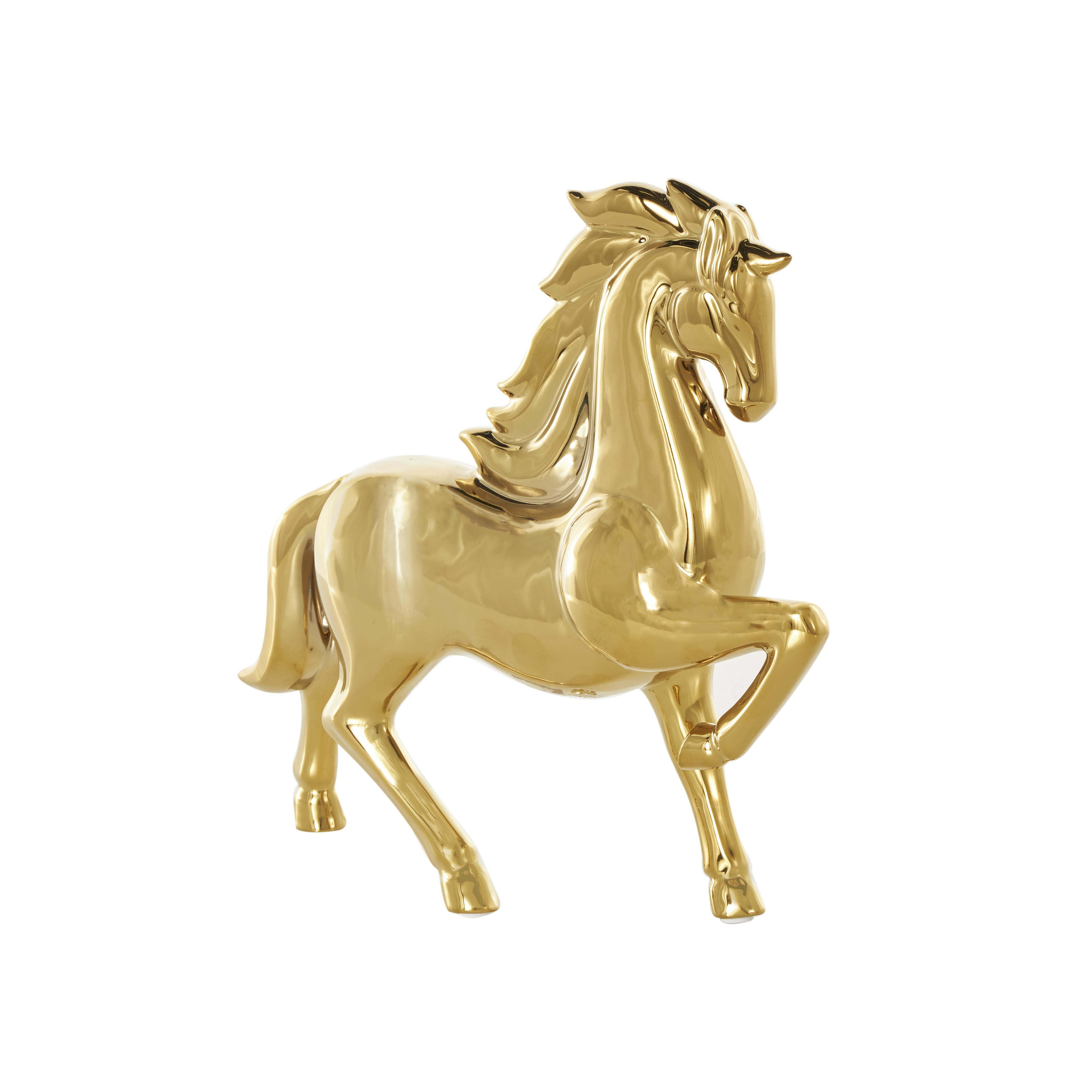 Horse Ceramic Prancing Decorative Sculpture