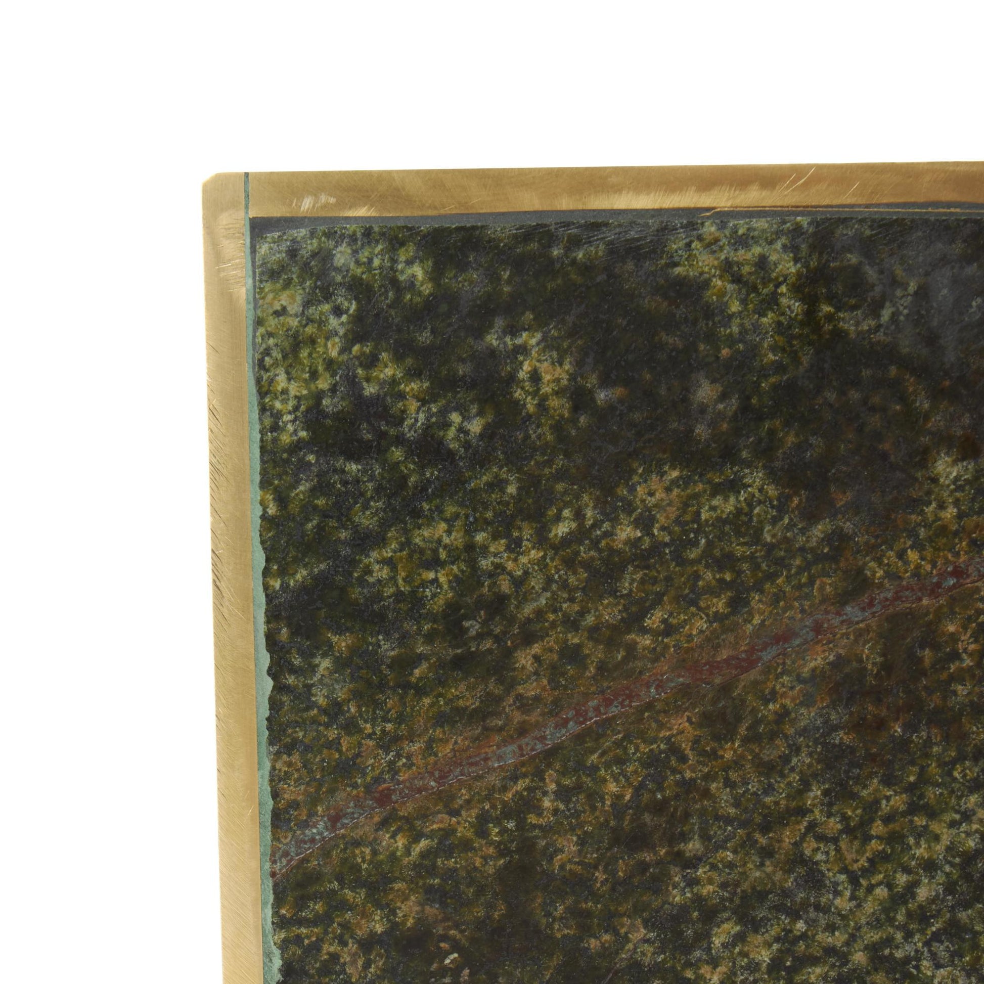 Set of 2 Geometric Marble Curved Rectangular Decorative Bookends with Gold Accents