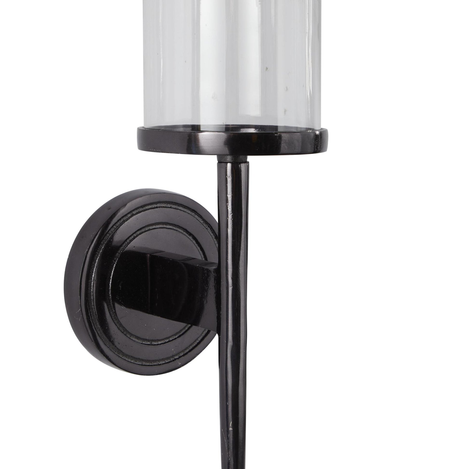 Aluminum Metal Single Candle Indoor Outdoor Wall Sconce with Glass Holder