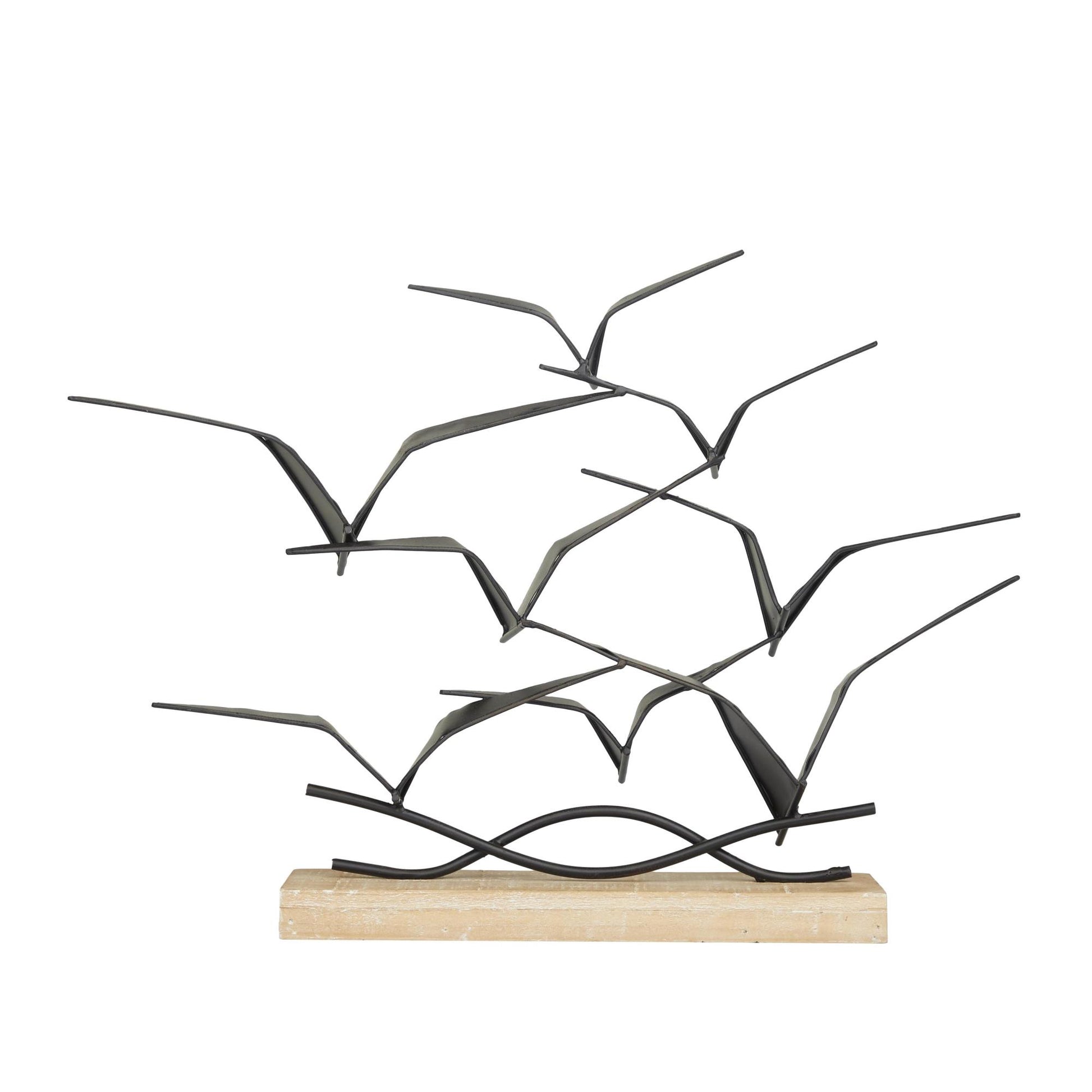 Bird Black Metal Decorative Sculpture