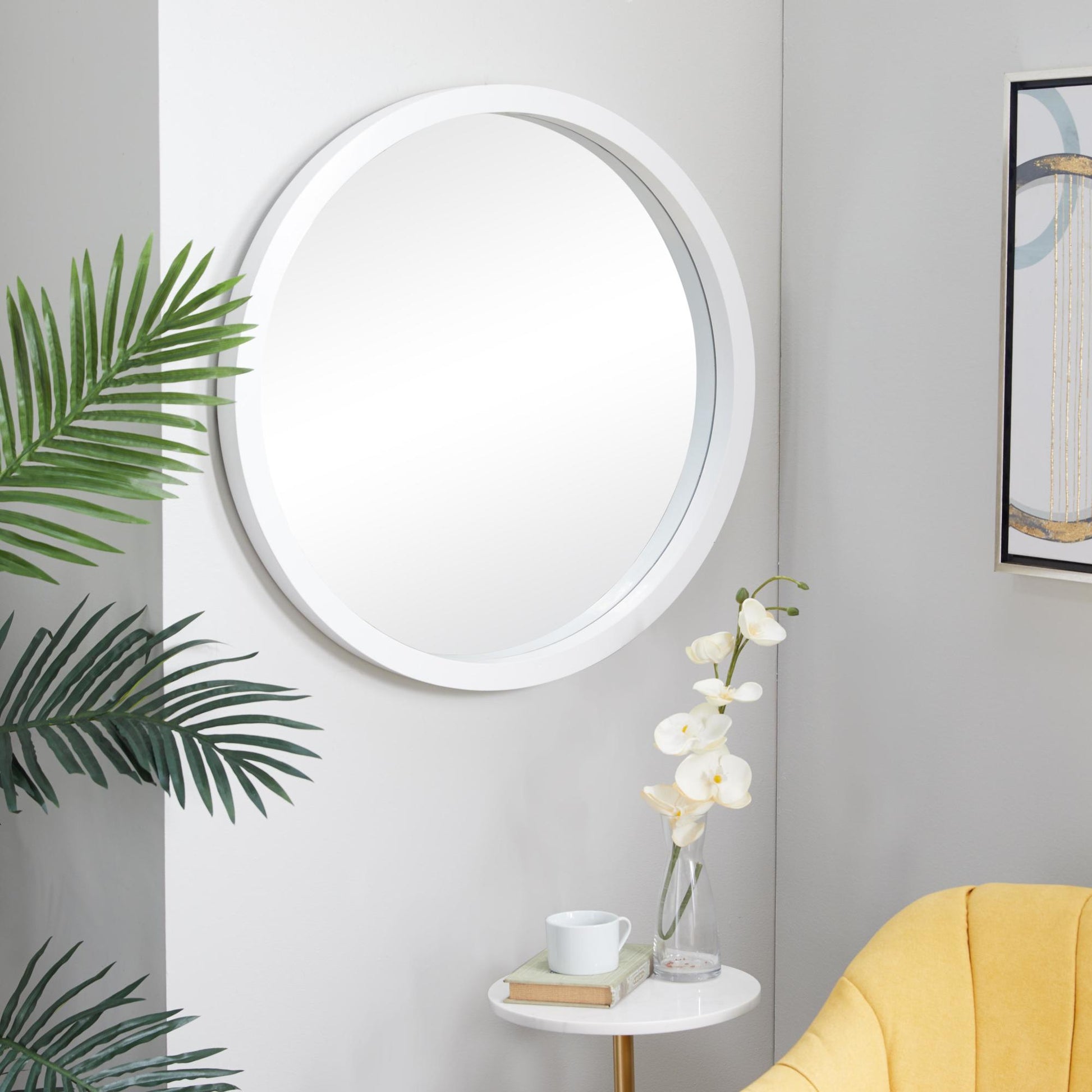 Wooden Room Wall Mirror with Thin Frame