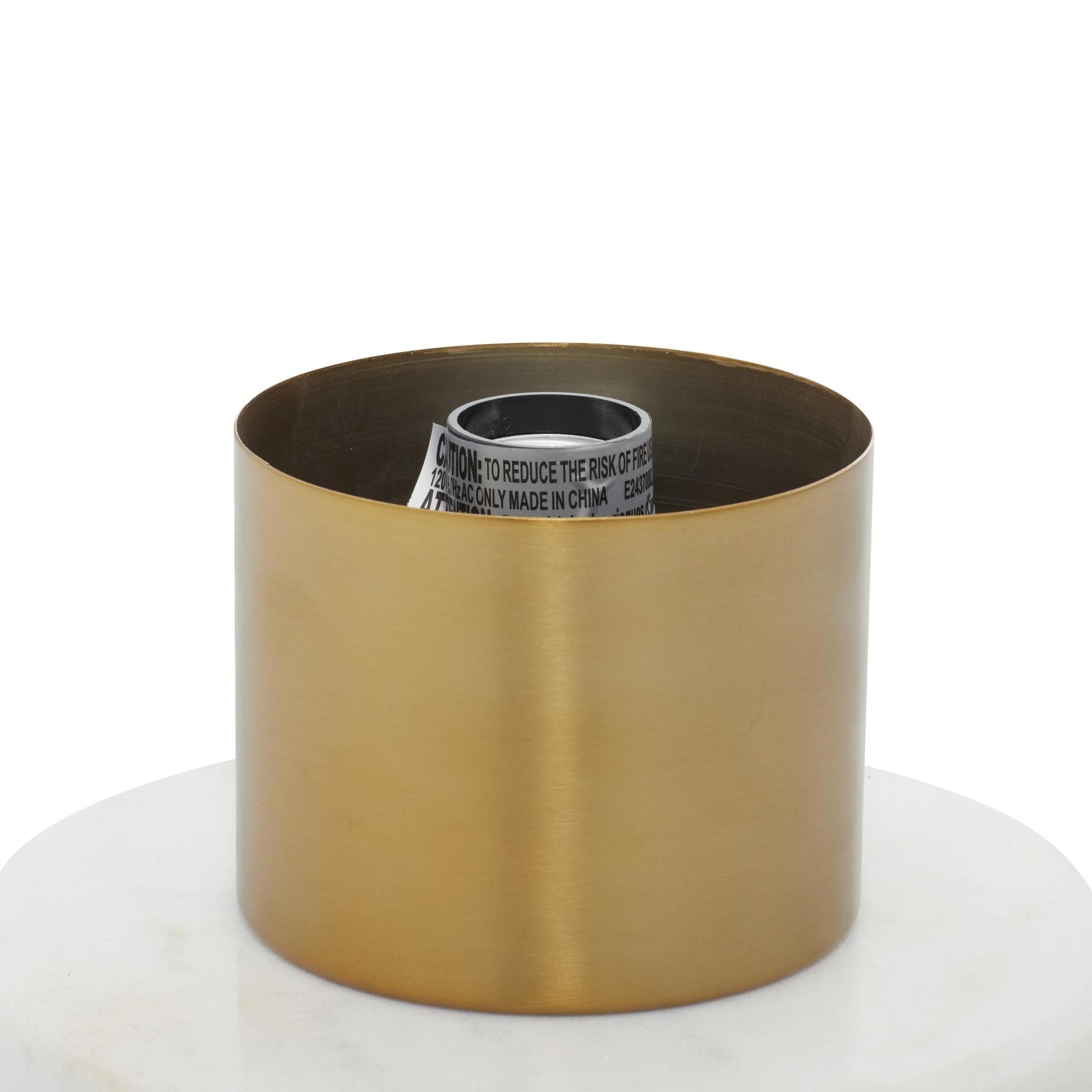 Gold Metal Room Table Lamp with Clear Dome Shaped Shade and Marble Base