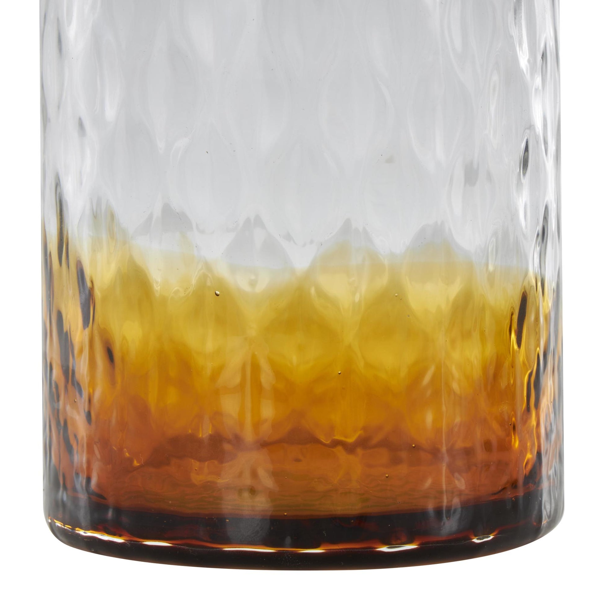 Set of 2 Geometric Orange Glass Faceted Ombre Living Room Decorative Jars with Diamond Knobs