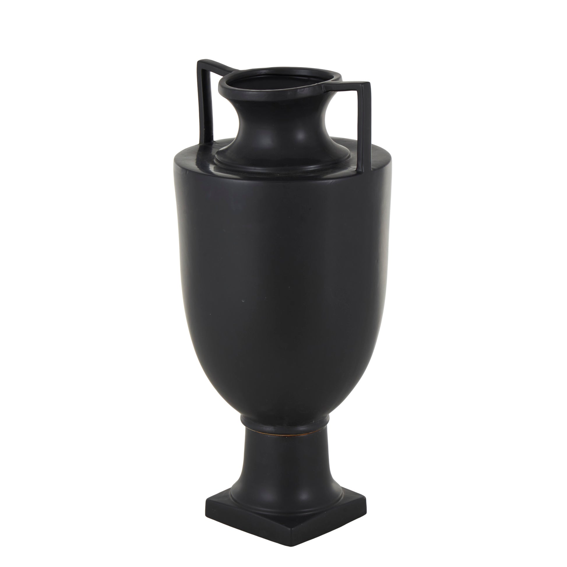 Ceramic Sleek Amphora Decorative Vase with Handles 10" x 10" x 22"