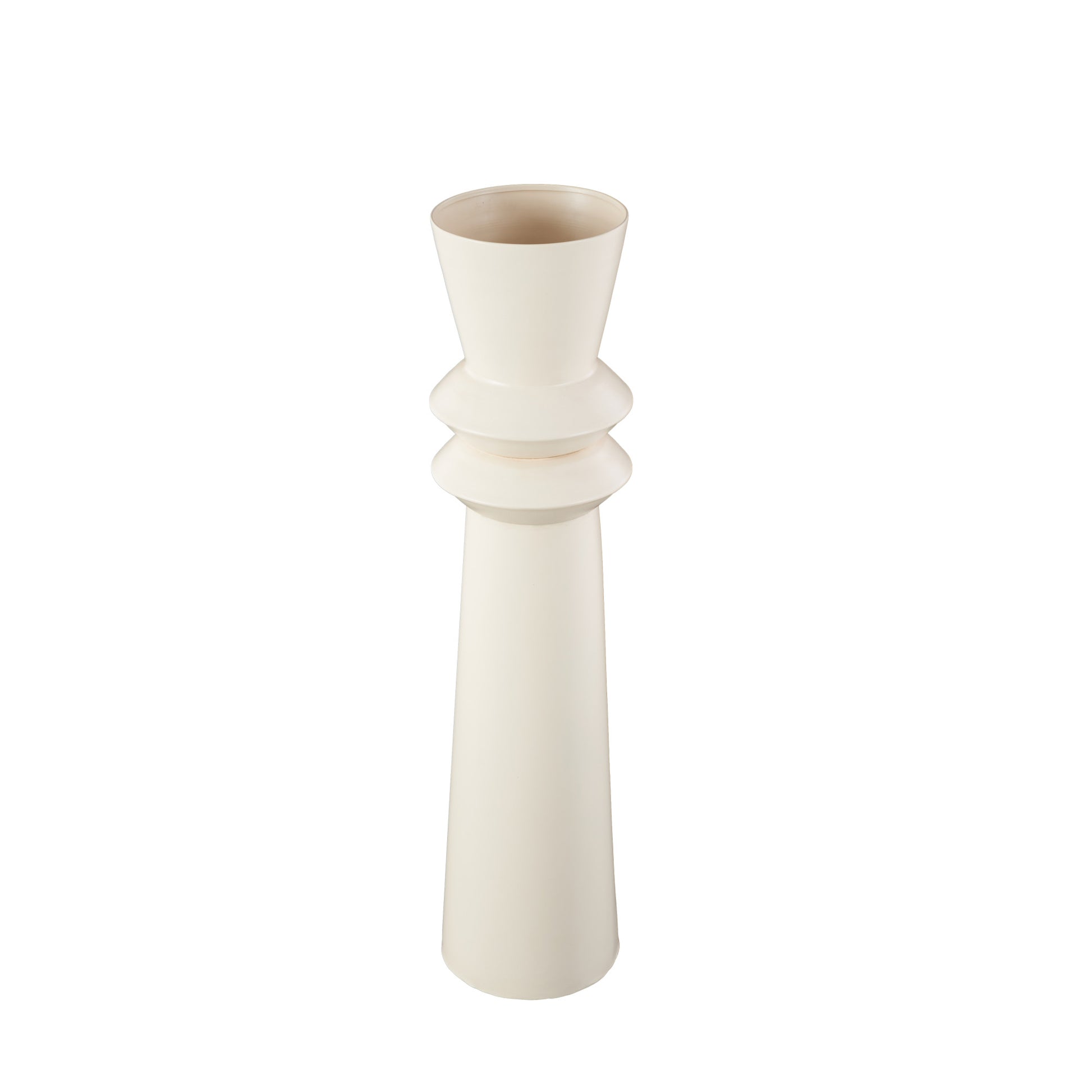 Metal Tall Art Deco Fluted Floor Decorative Vase