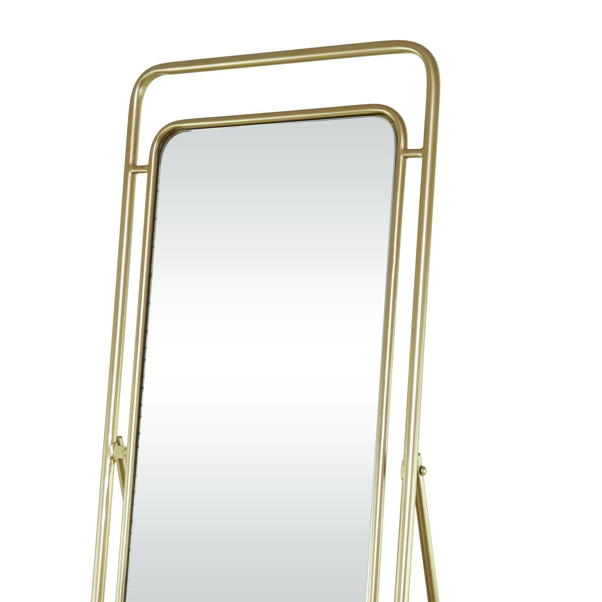 Gold Wood Room Floor Mirror