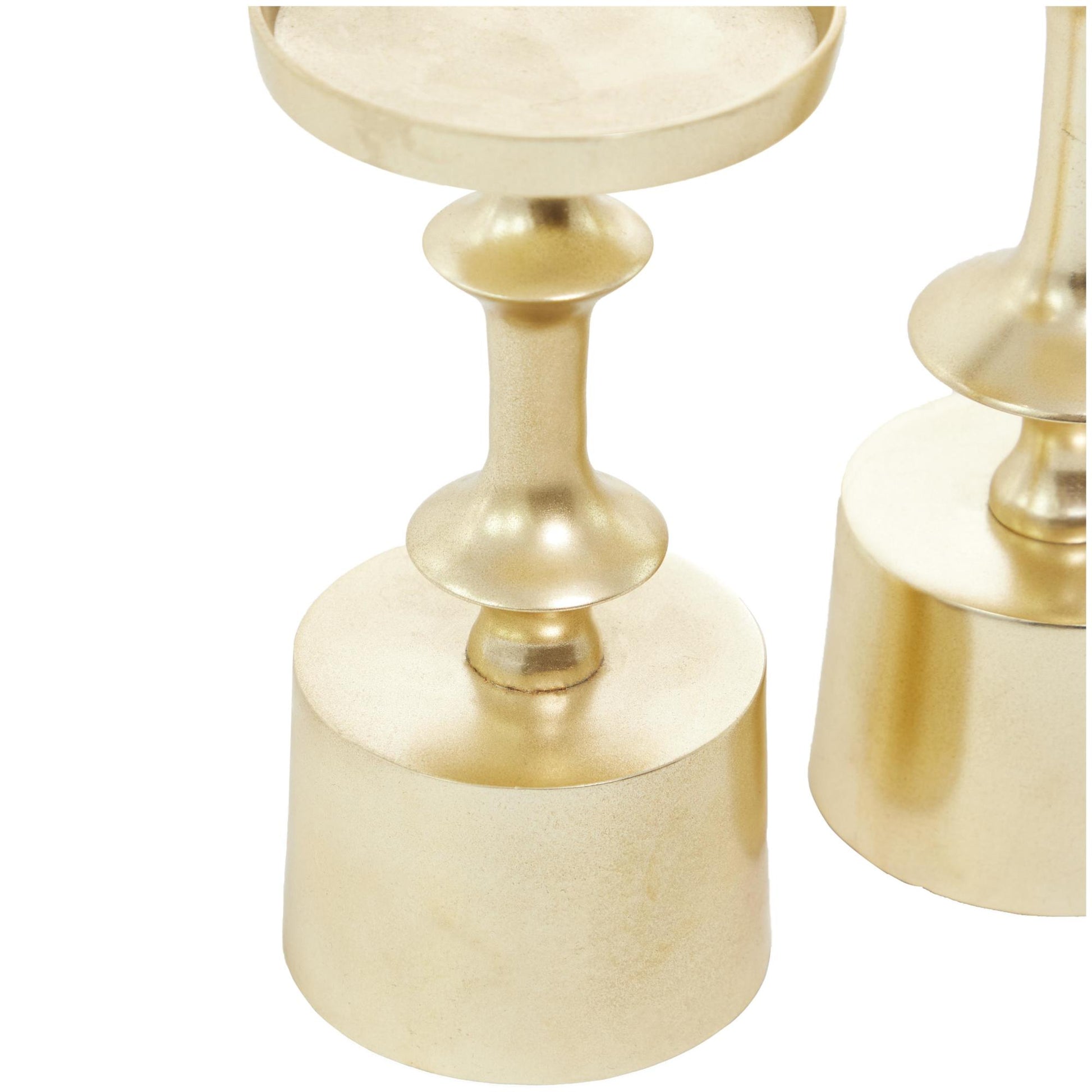 CosmoLiving by Cosmopolitan Set of 3 Aluminum Metal Pillar Decorative Candle Holder