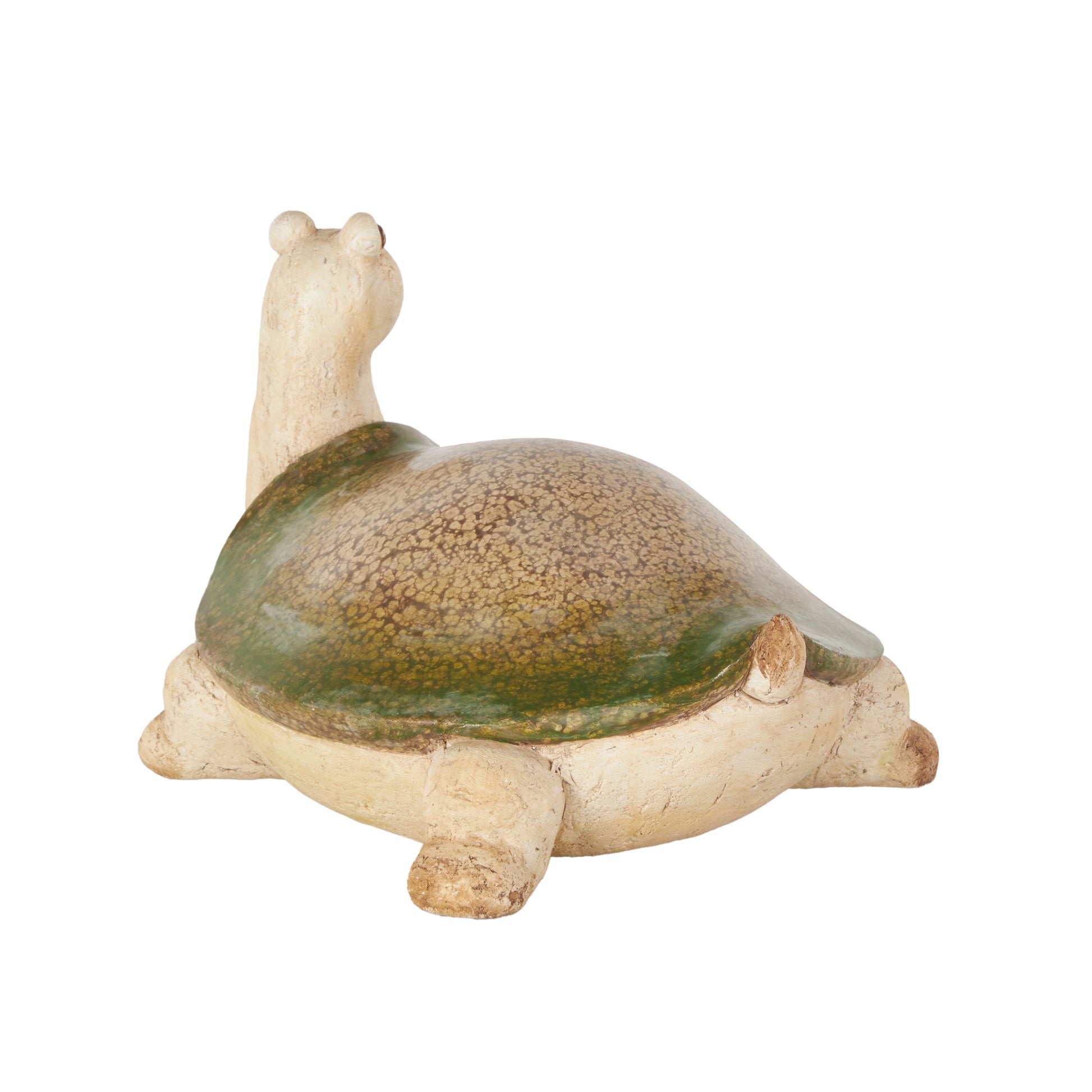 Turtle Cream Magnesium Oxide Decorative Garden Sculpture with Green Shell