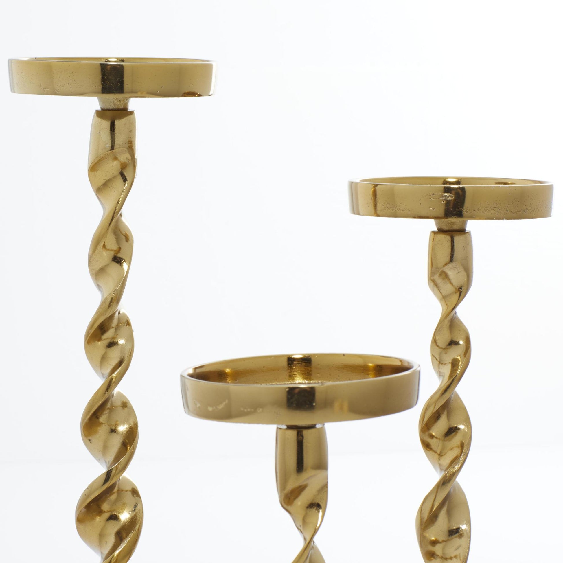Set of 3 Aluminum Metal Decorative Candle Holder Set of 3 19", 16", 13"H