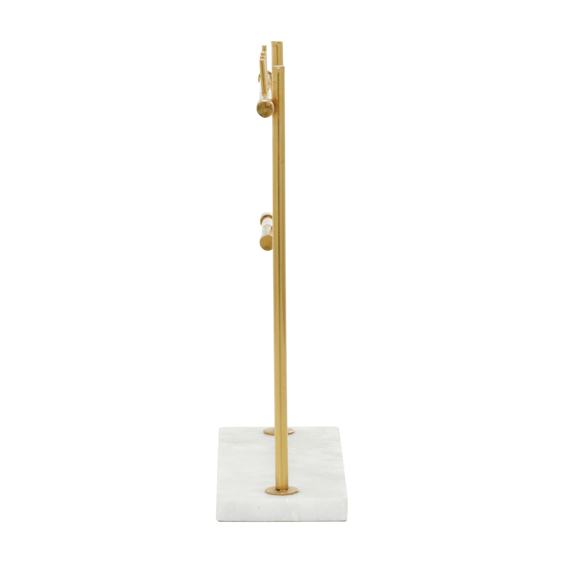 Gold Marble Display Jewelry Stand with Rectangular Base