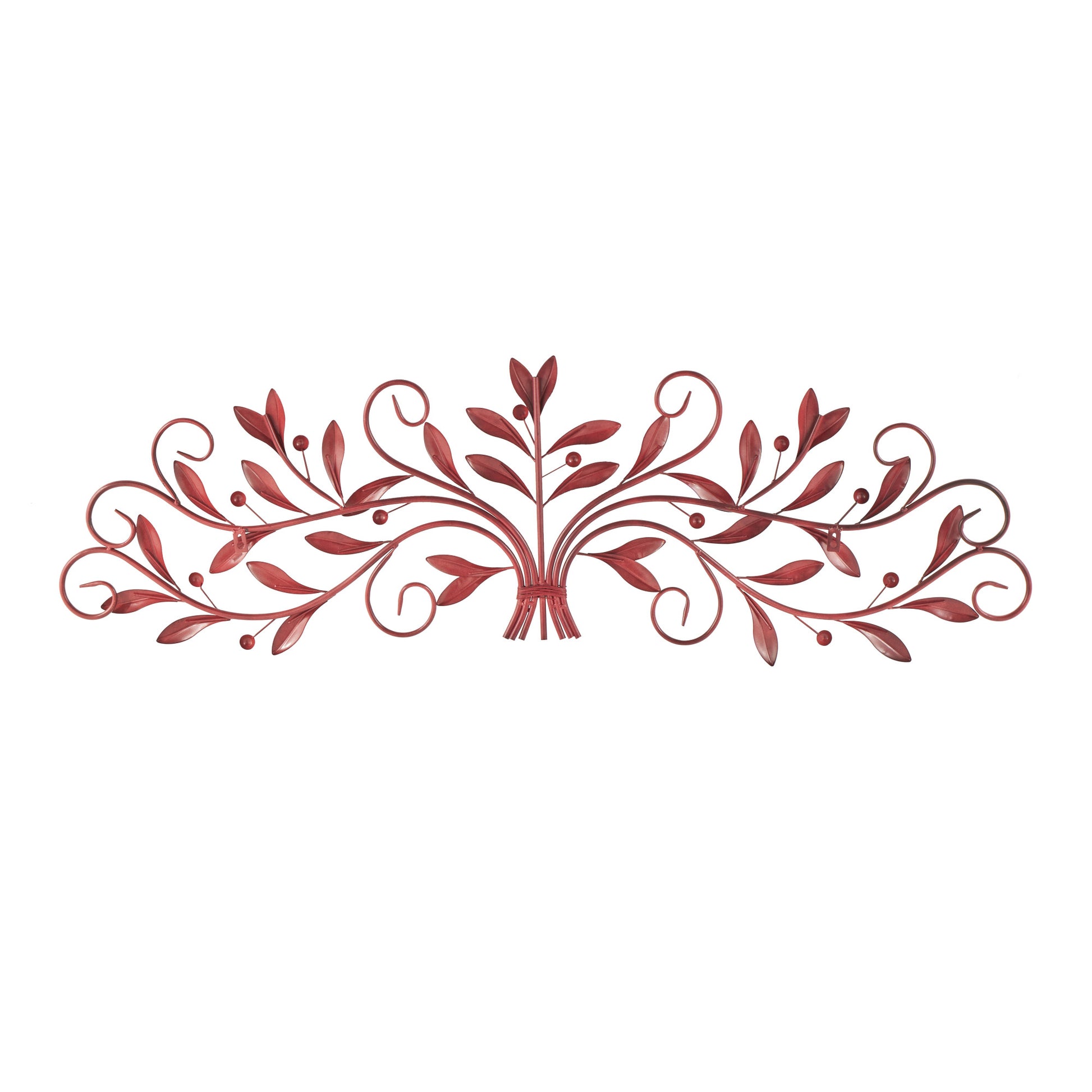 Leaf Metal Home Wall Decor with Beaded Accents 51" x 2" x 15"