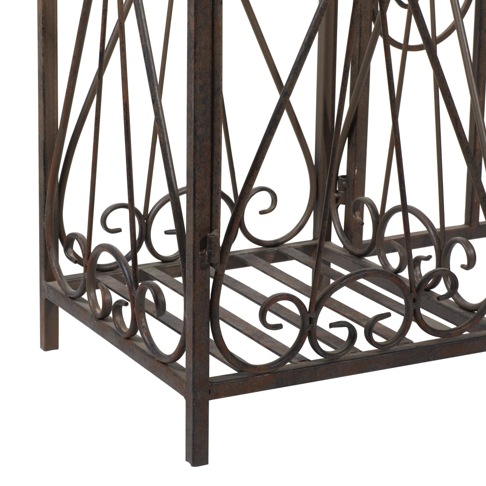 Scroll Bronze Metal Indoor Outdoor Arched Gate Indoor Outdoor Garden Arbor with Pillars and Latch Lock Closure