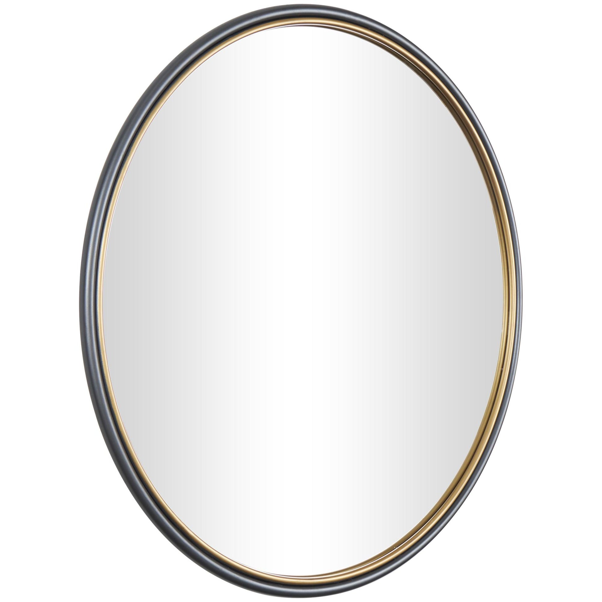 Metal Room Wall Mirror with Gold Inner Frame