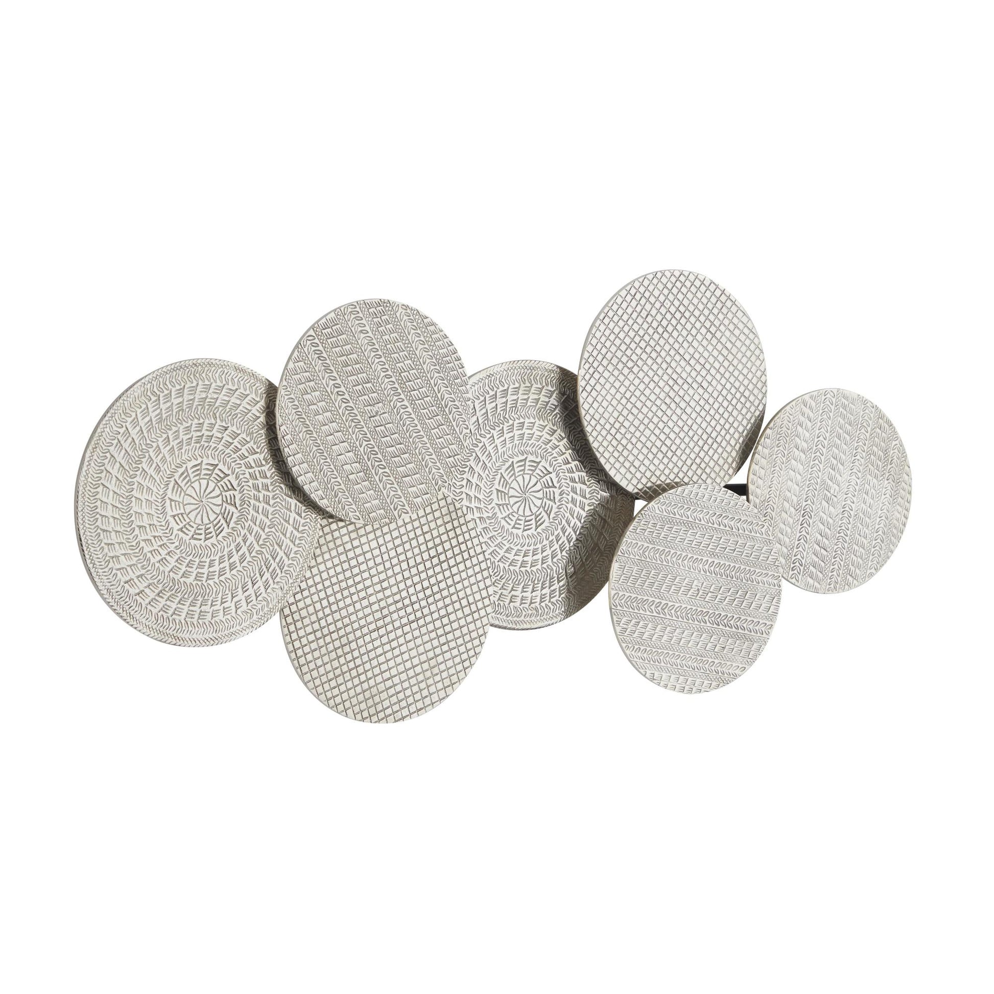 Plate Aluminum Metal Tribal Home Wall Decor with Textured Pattern