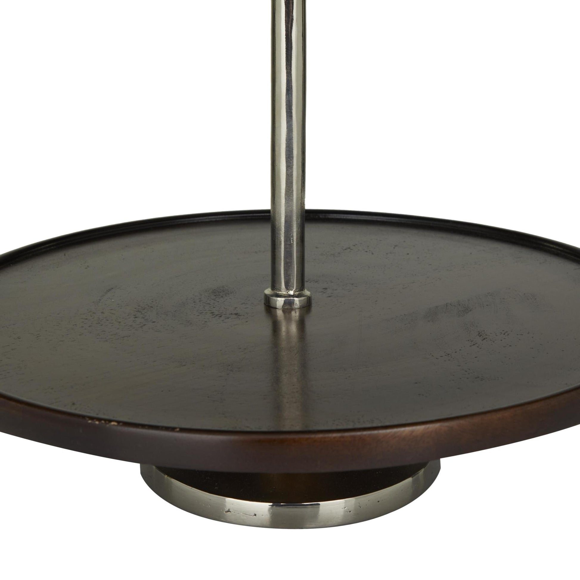 Mango Wood 3 Level Decorative Tiered Server with Aluminum Bases