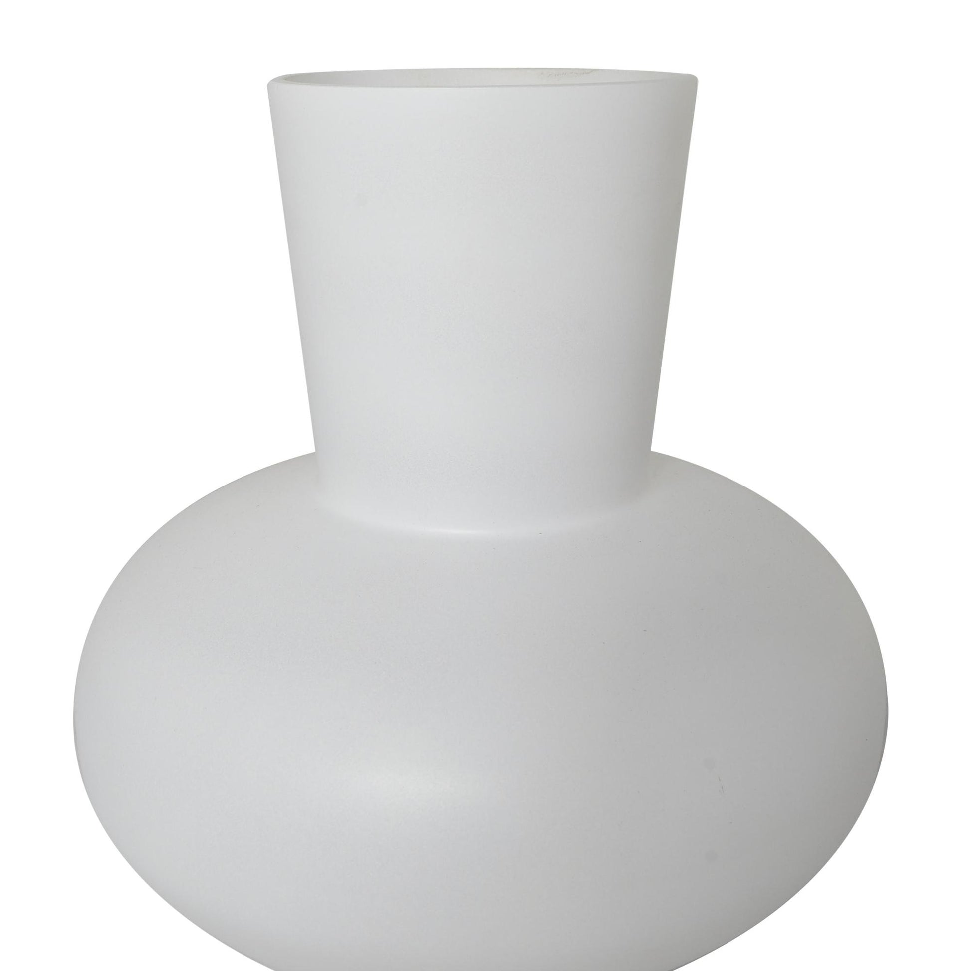 Set of 2 Glass Trumpet Decorative Vase with Wide Rounded Center