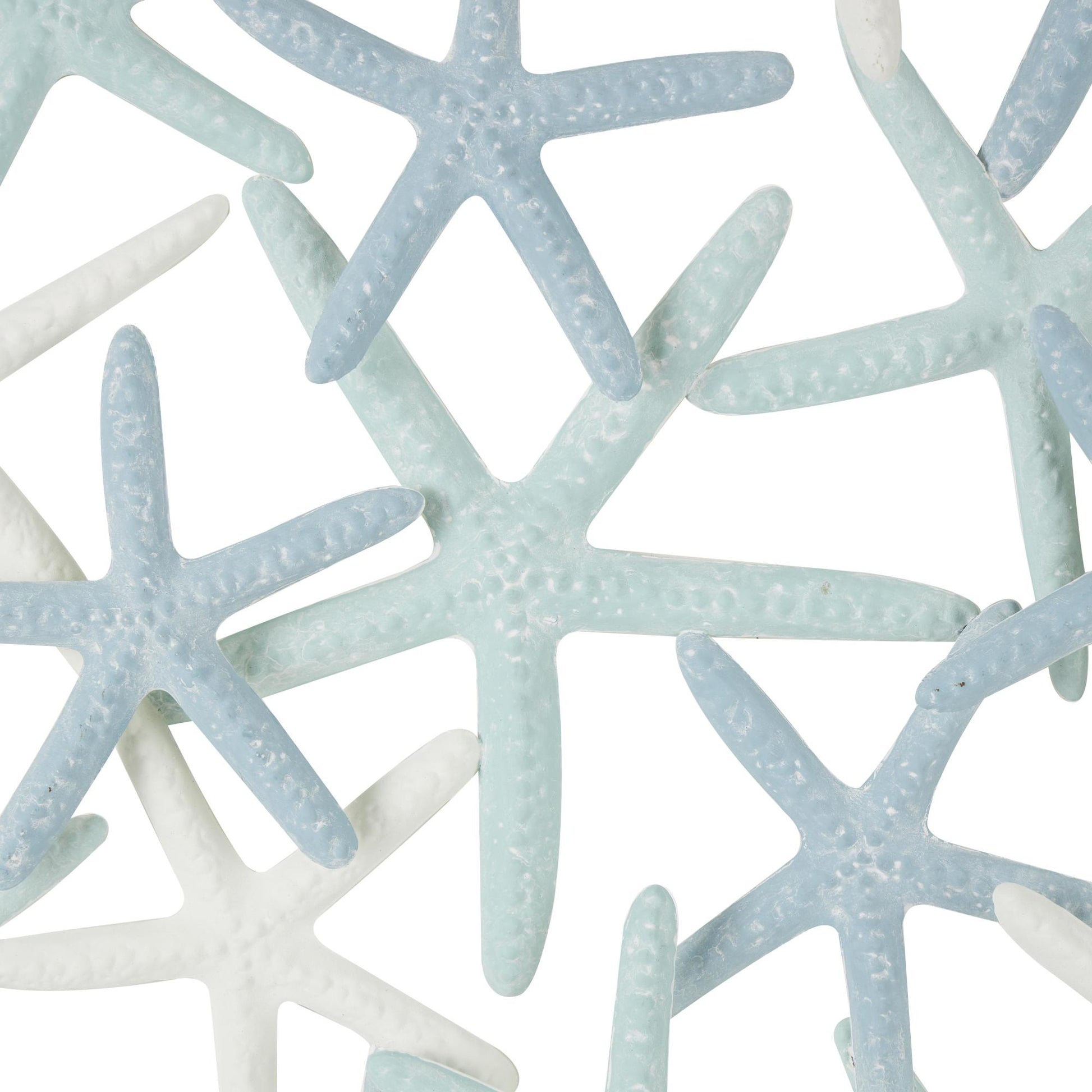 Starfish Light Blue Metal Overlapping Home Wall Decor