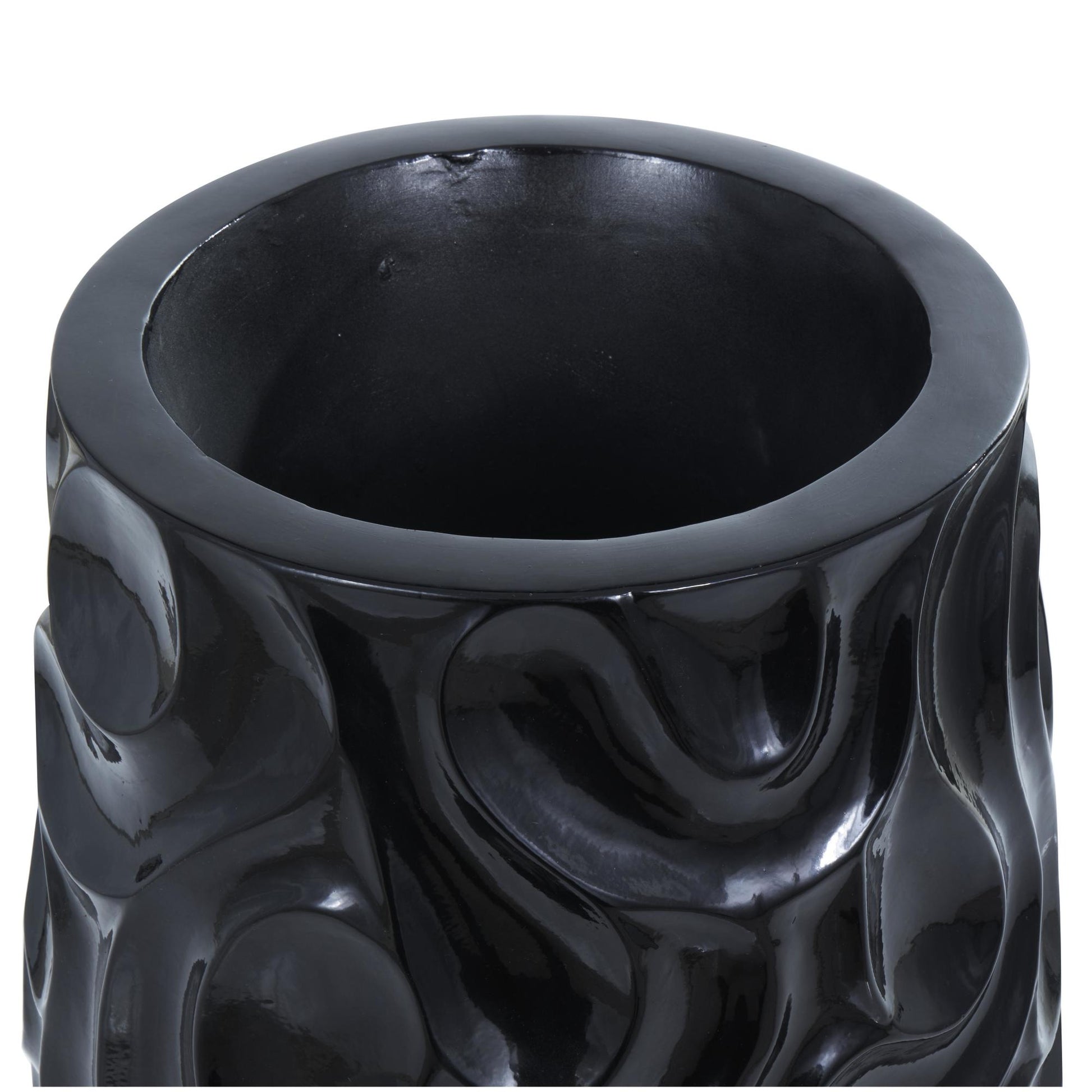 Abstract Resin Large Wavy Textured Floor Decorative Vase