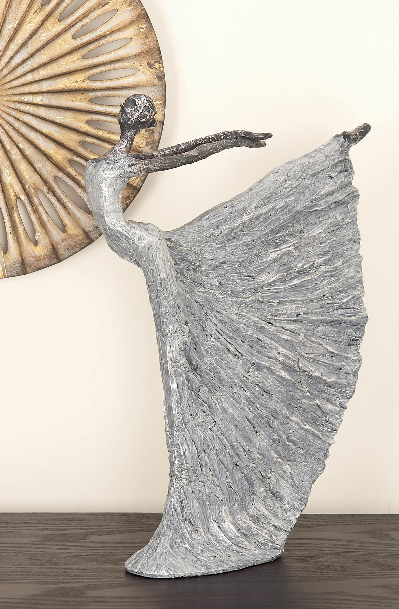 Dancer Gray Polystone Decorative Sculpture