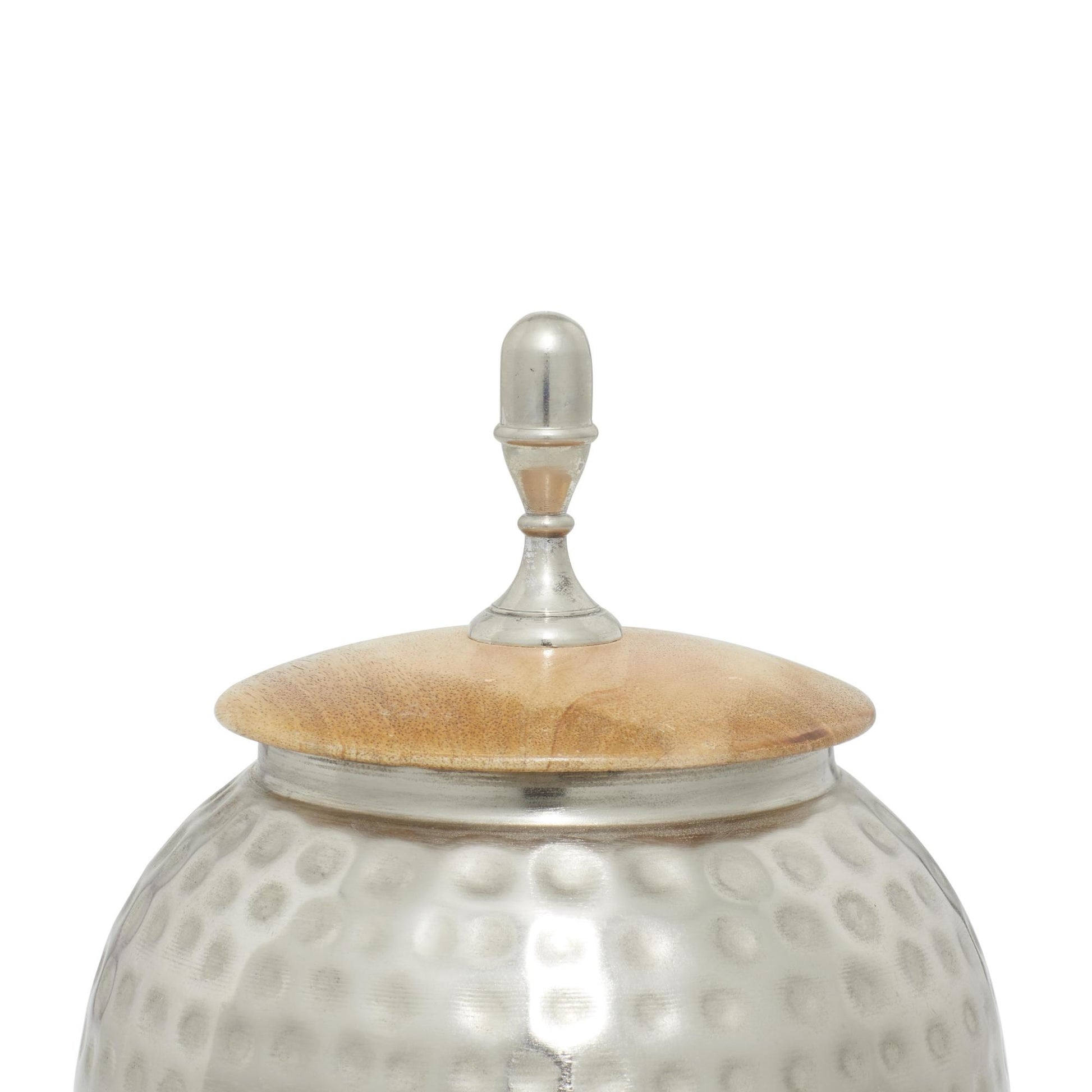 Silver Metal Hammered Living Room Decorative Jars