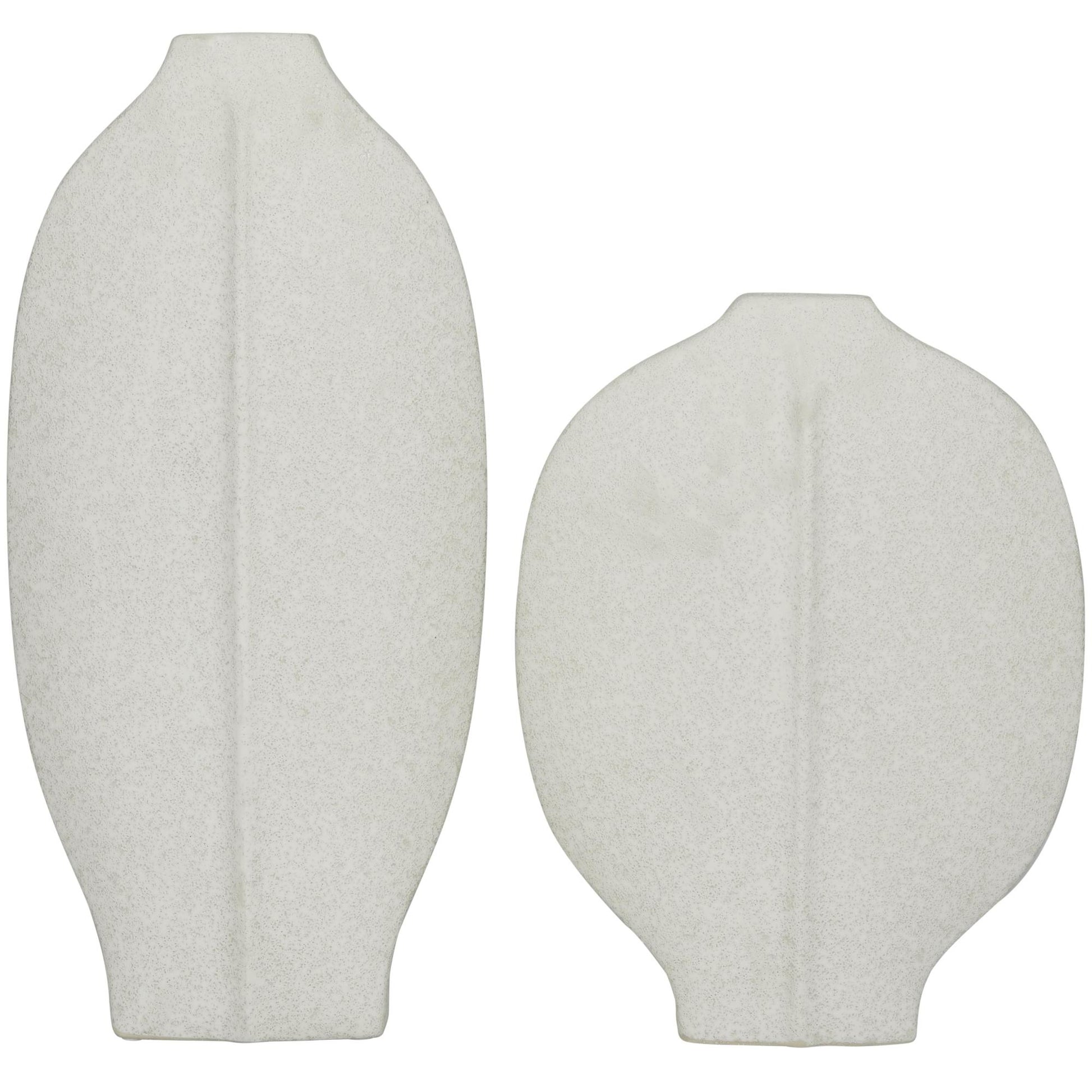 CosmoLiving by Cosmopolitan Set of 2 Abstract Ceramic Textured Decorative Vase