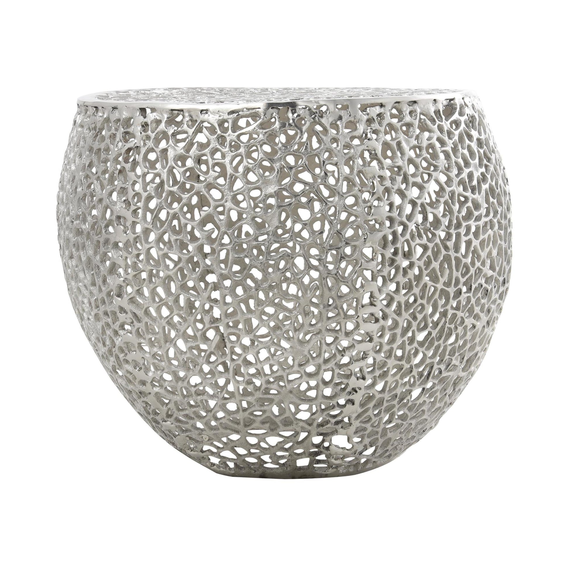 Coral Aluminum Metal Abstract Side End Accent Table