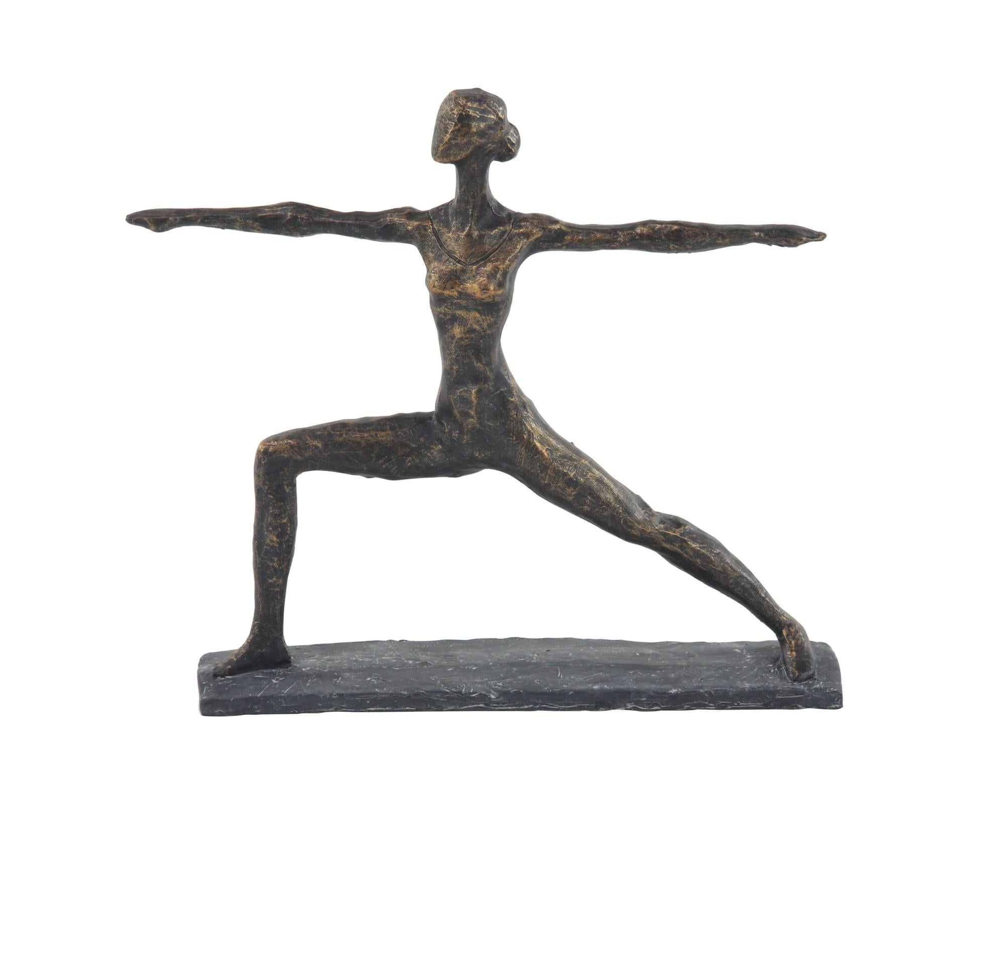 Yoga Brass Polystone Decorative Sculpture
