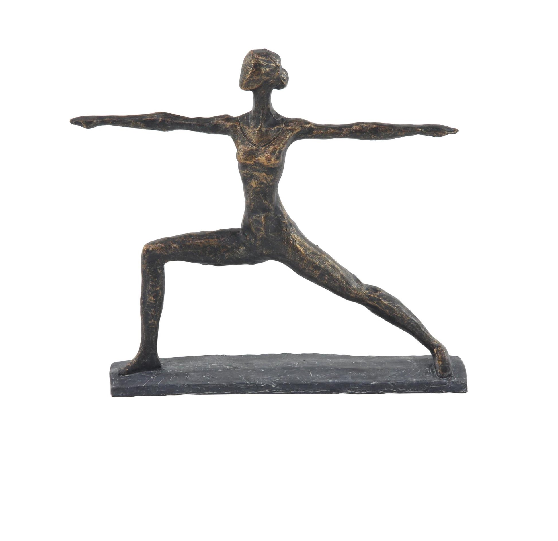 Yoga Brass Polystone Decorative Sculpture