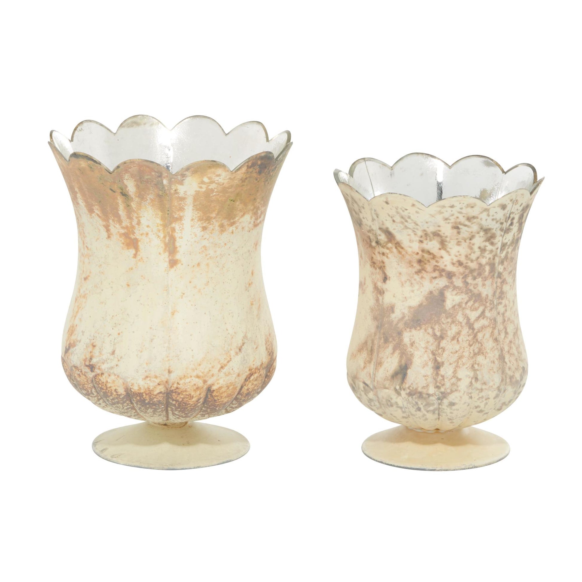 Set of 2 Brown Glass Room Hurricane Lamp
